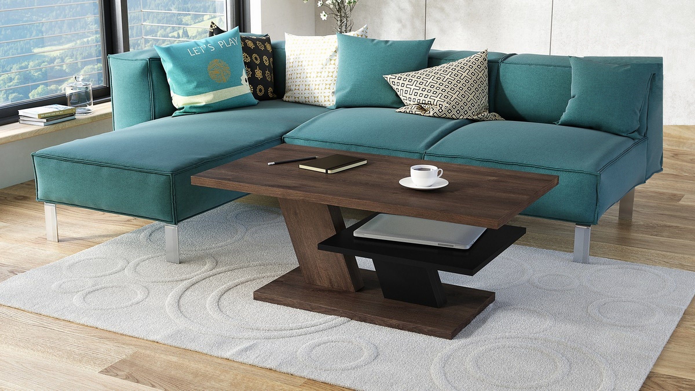 Mazzoni Couchtisch Cliff Eiche dunkel / günstig online kaufen
