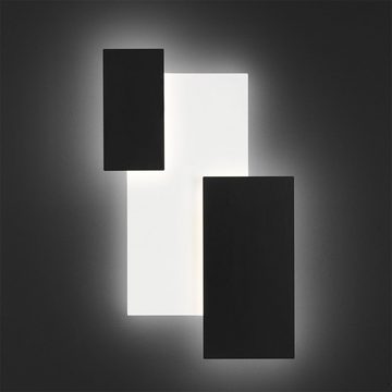 WOFI LED Wandleuchte, Leuchtmittel inklusive, Warmweiß, Wandlampe Esszimmerleuchte Glas satiniert Wandleuchte schwarz weiß