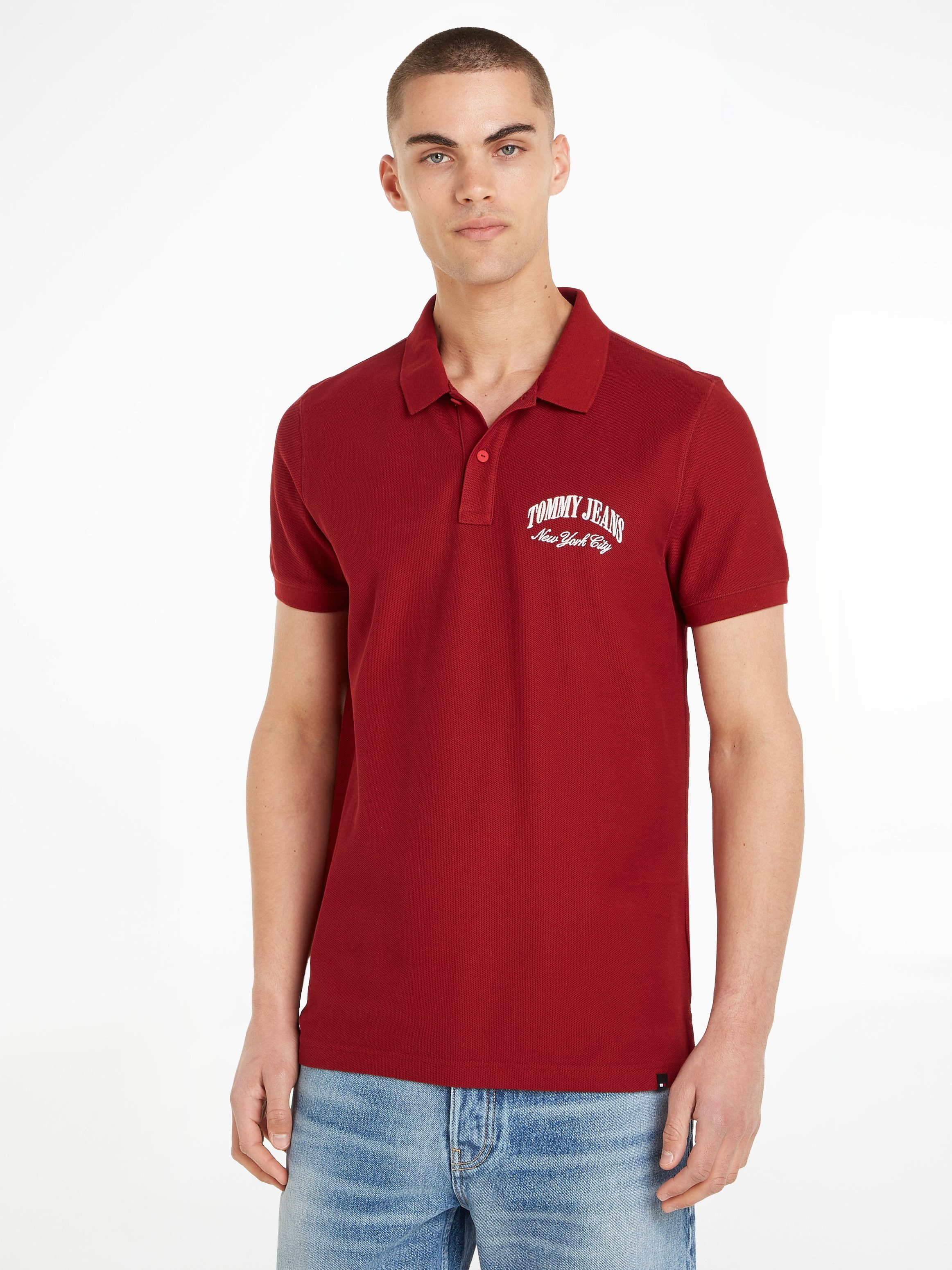 Tommy Jeans Poloshirt TJM REG TONAL GRAPHIC POLO mit Polokragen Magma Red | Poloshirts