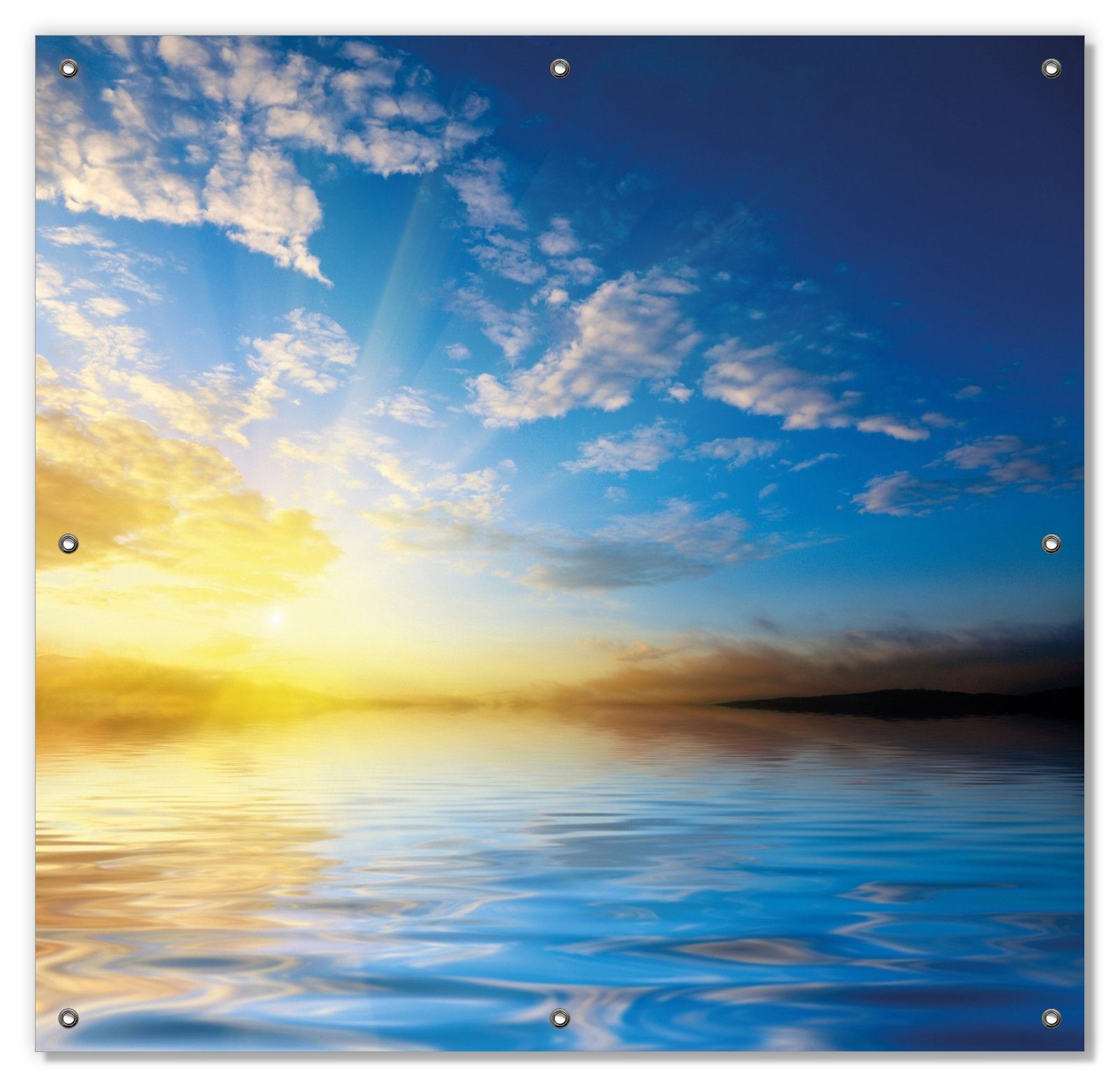 Sonnenschutz Sonnenuntergang über dem Meer I, Wallario, blickdicht, mit Saugnäpfen, wiederablösbar und wiederverwendbar