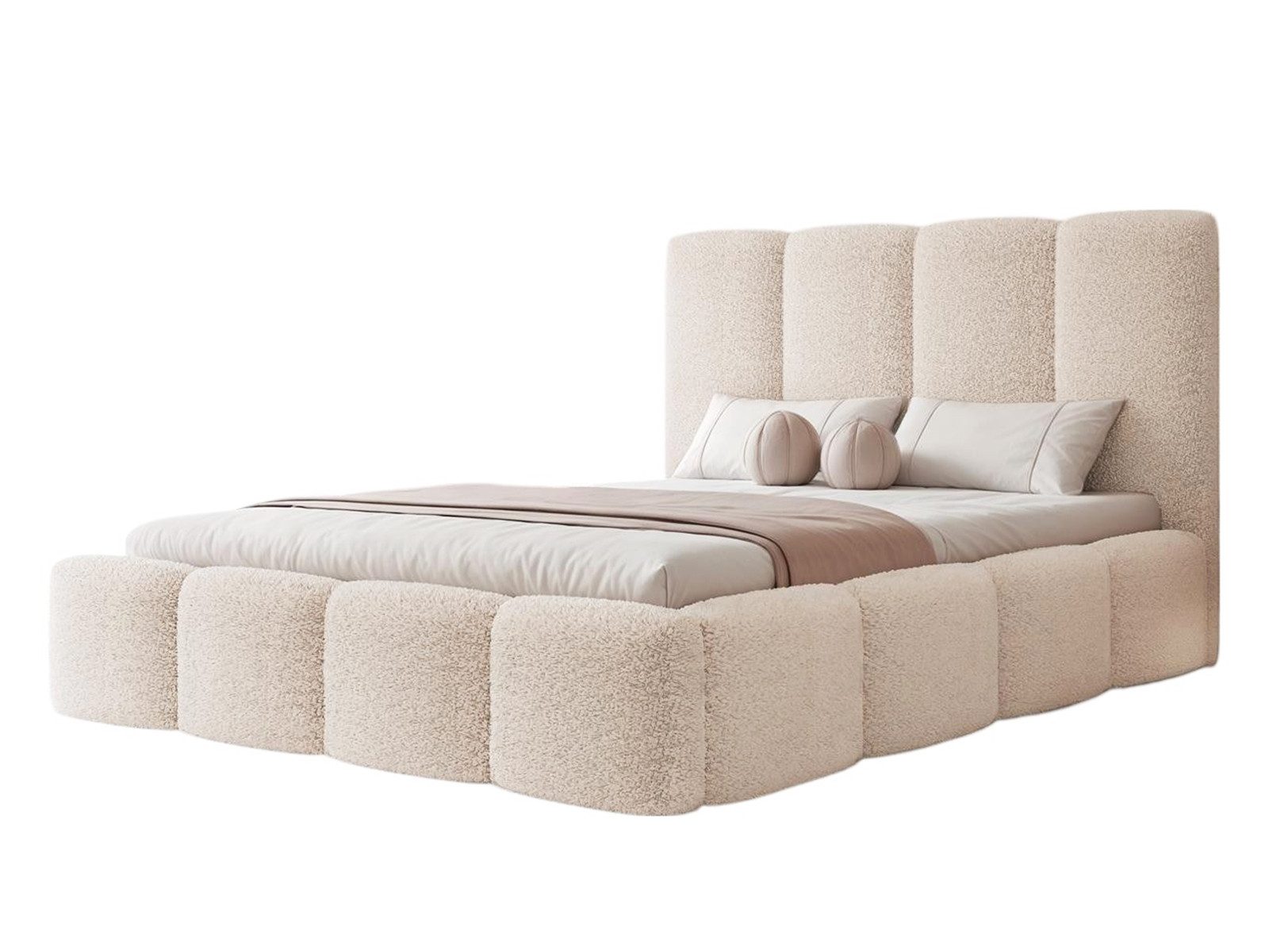 Compleo Polsterbett Designerbett, Doppelbett, Schlafzimmerbett mit Lattenro günstig online kaufen