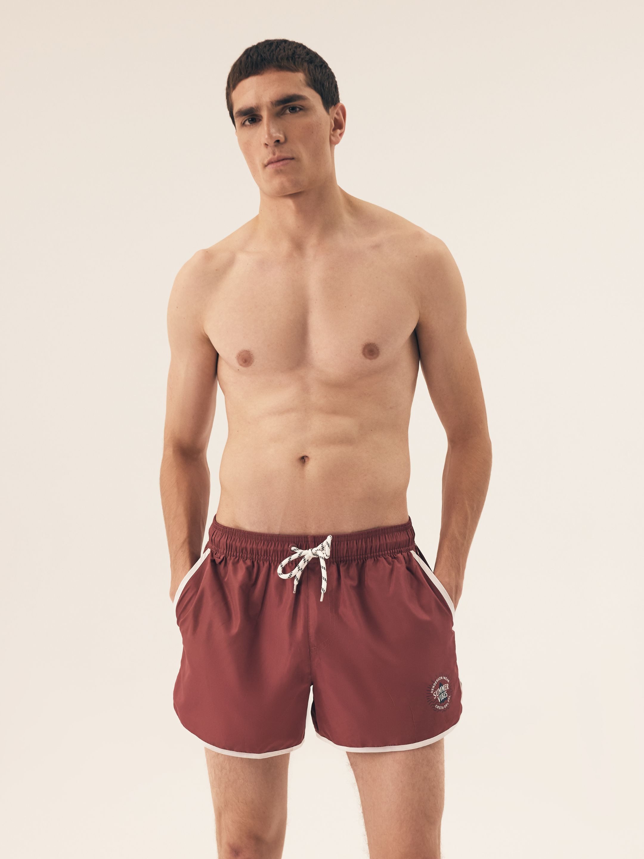 Henderson Badeshorts Badeboxer Bequeme leichtem Polyester im Retro Look Raven (1-St)