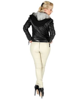 Fetish-Design Lederhose Damen Lederhose Leggings aus Lamnappa Leder Creme Farben Beige Lamm Nappa Leder