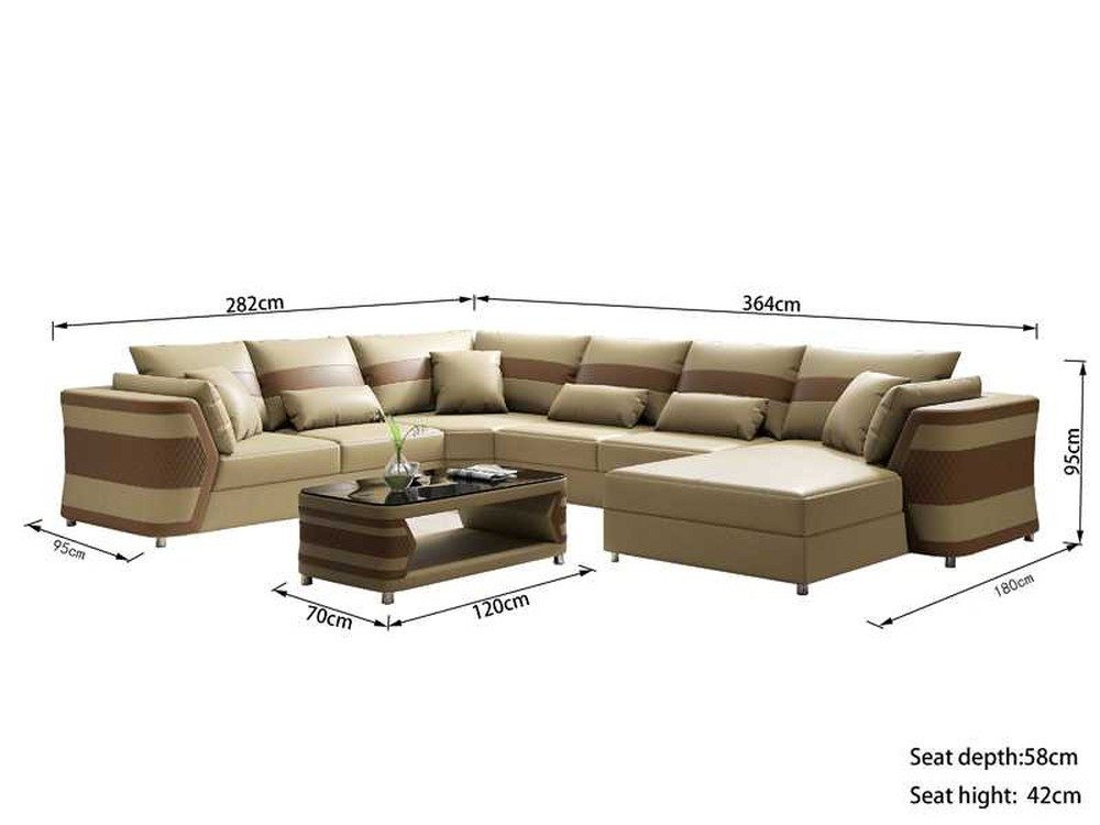 JVmoebel Wohnlandschaft XXL U-Form Ecksofa 4-teilig - Großes Wohnlandschaft Sofa, 4 Teile, Made in Europa