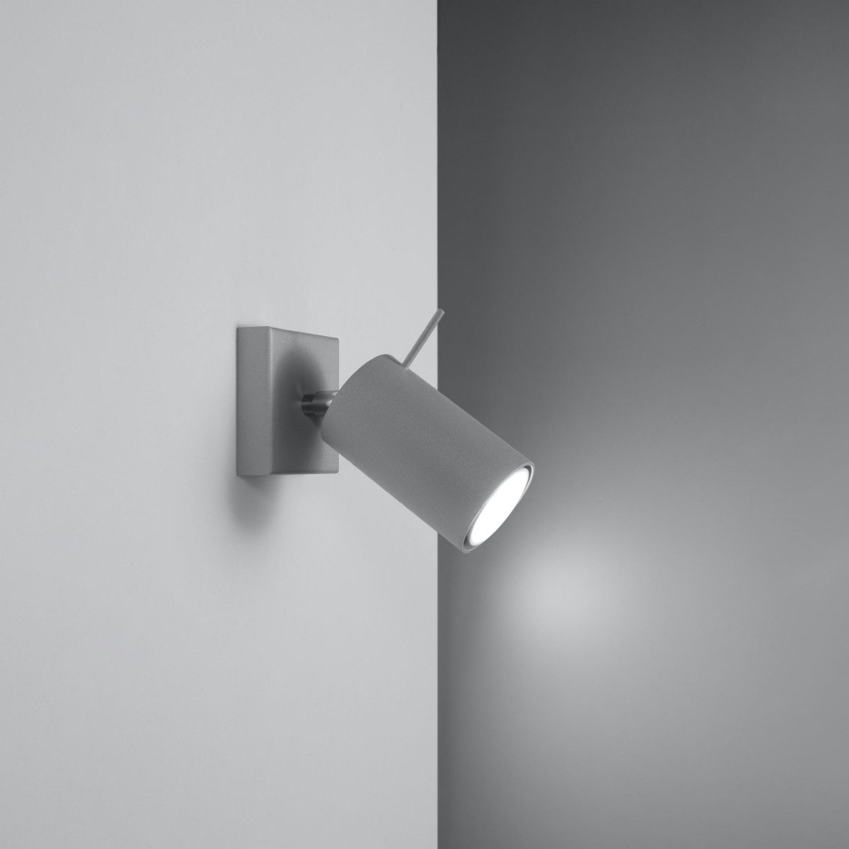 SOLLUX lighting Wandleuchte Wandleuchte Ring 1 Grau, Nicht enthalten