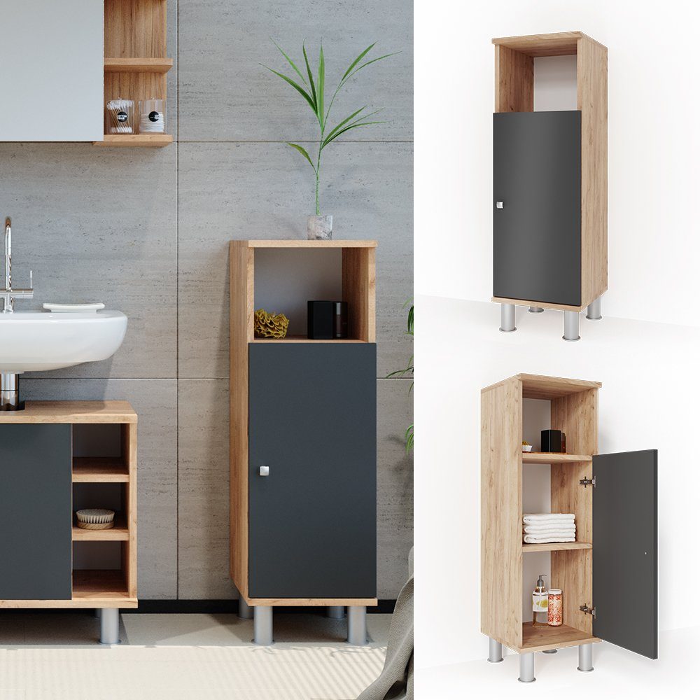Vicco Midischrank Fynn, Anthrazit/Goldkraft Eiche, 30 günstig online kaufen