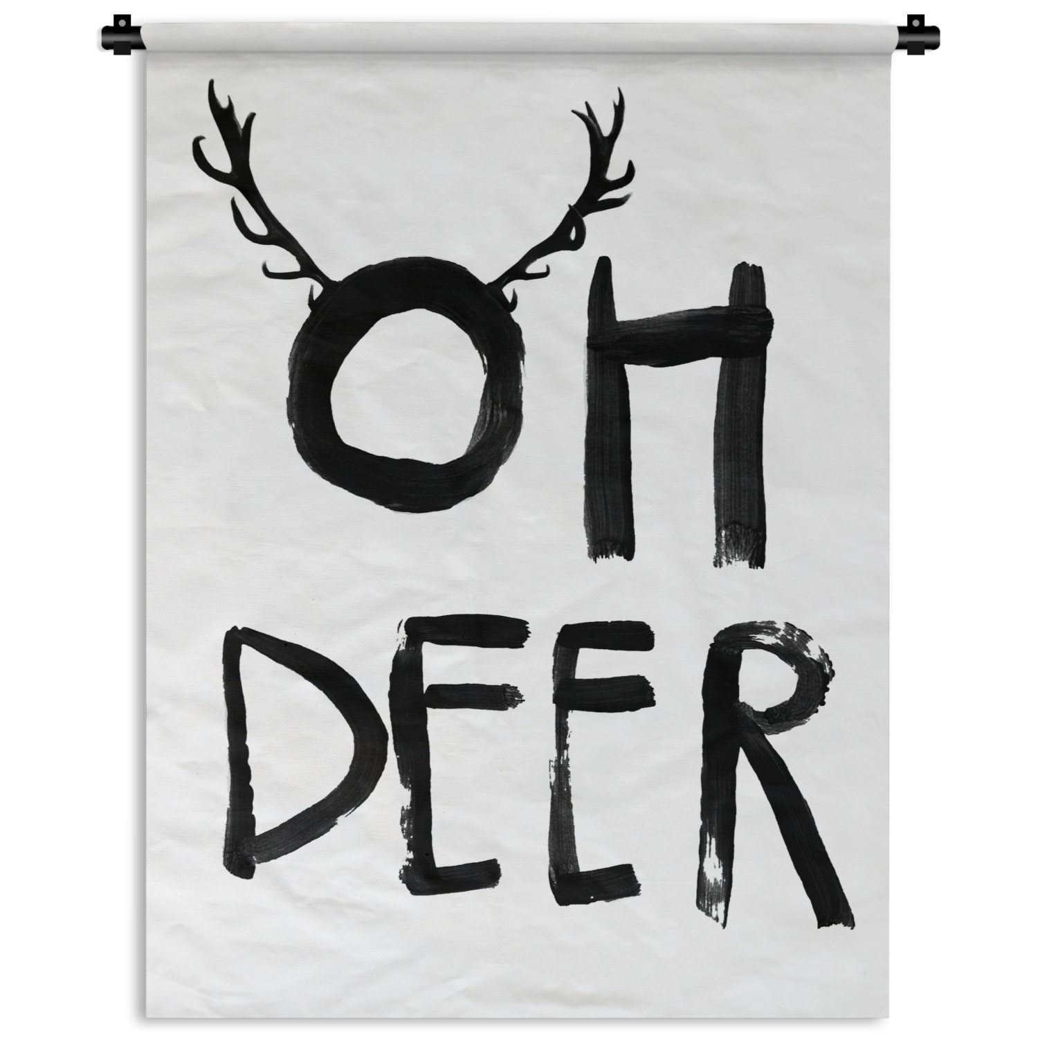 Schlafzimmer Weihnachten - Tiere Tapisserie, an - Oh Deer für Wohnzimmer, Geweih, der - Zitate MuchoWow Deko Wanddekoobjekt - Wand,