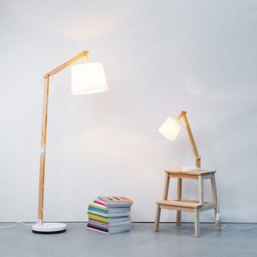 Lightbox Stehlampe, ohne Leuchtmittel, aus Holz mit Stoffschirm, 1 x E27, 160 cm Höhe