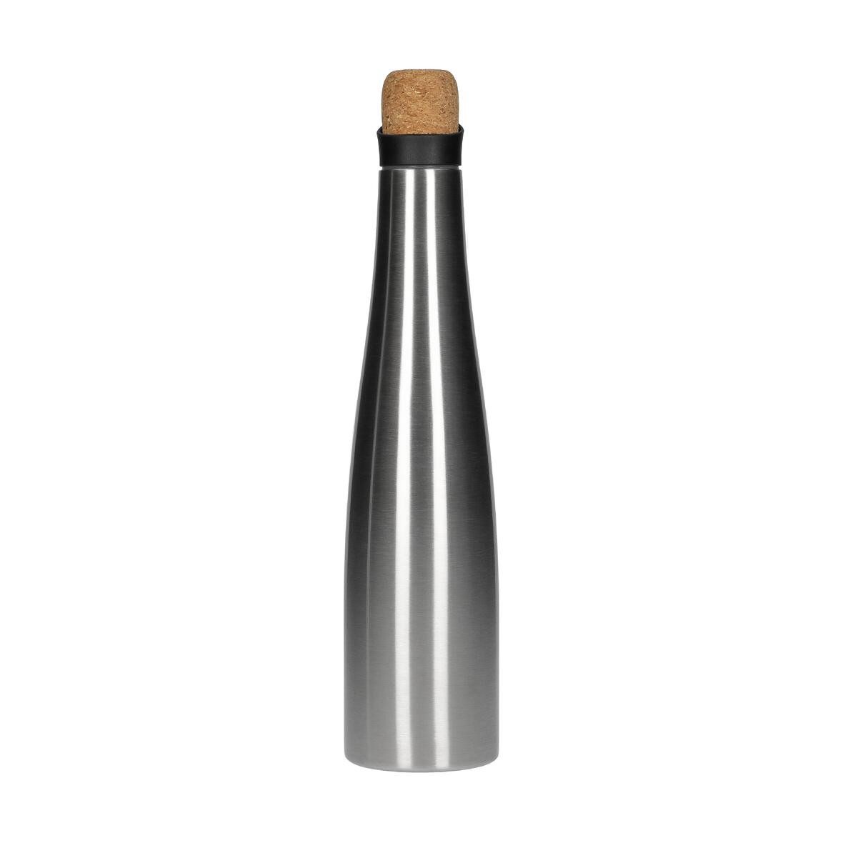 elasto Wasserkaraffe Thermo Karaffe 750 ml aus Edelstahl mit Deckel aus Kork
