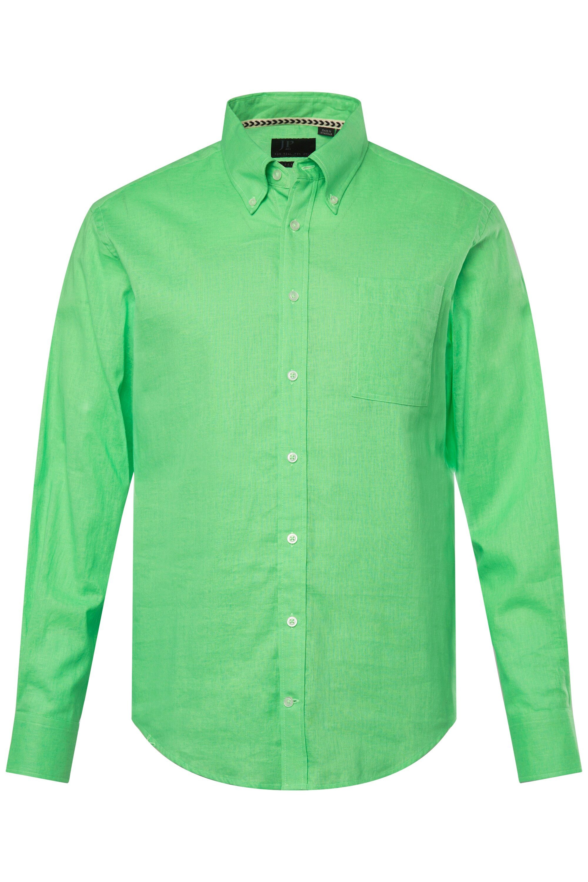 JP1880 Businesshemd Hemd Langarm Leinenmix Buttondown-Kragen