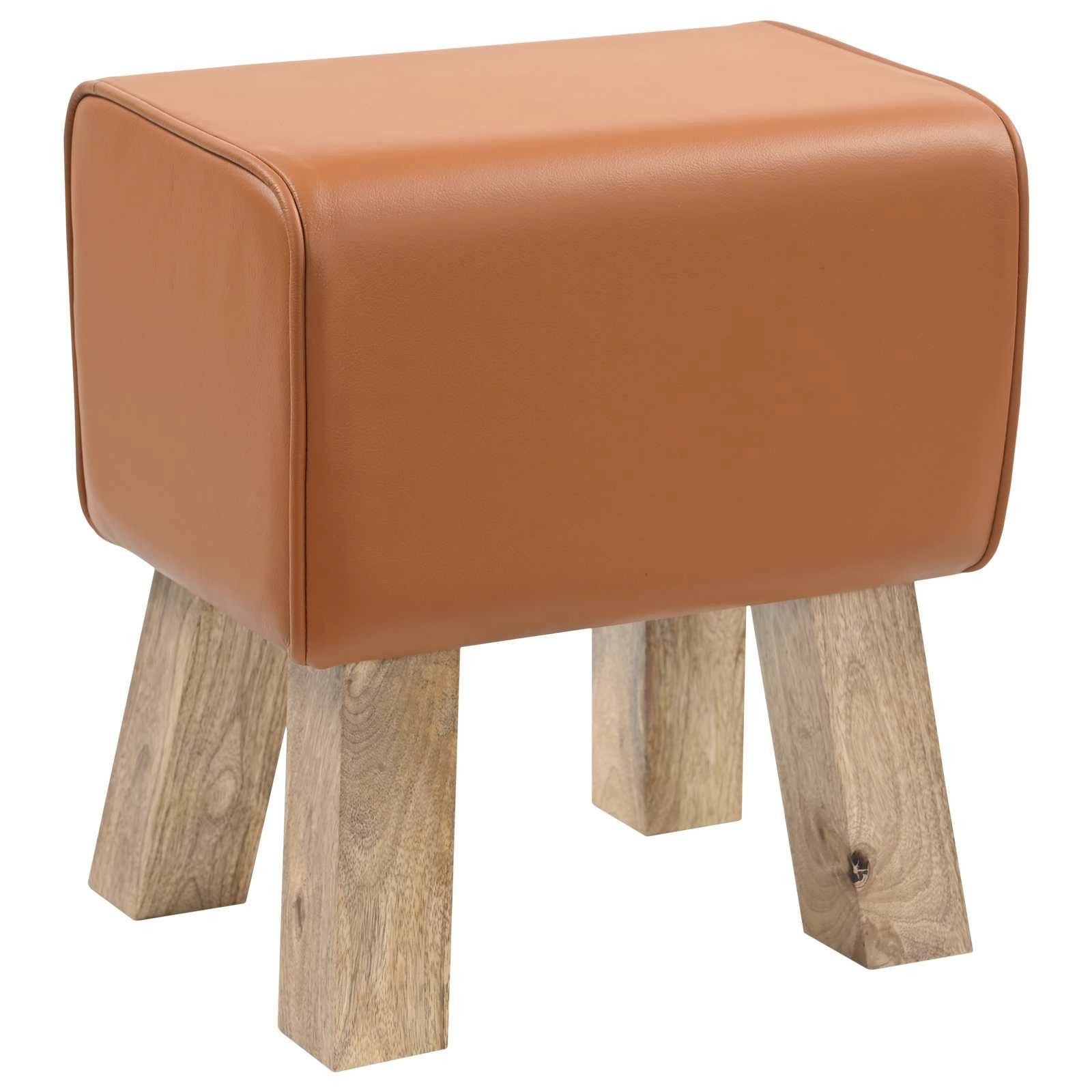 vidaXL Essbank Bank 40 x 30 x 45 cm Echtes Leder Braun (1-St)
