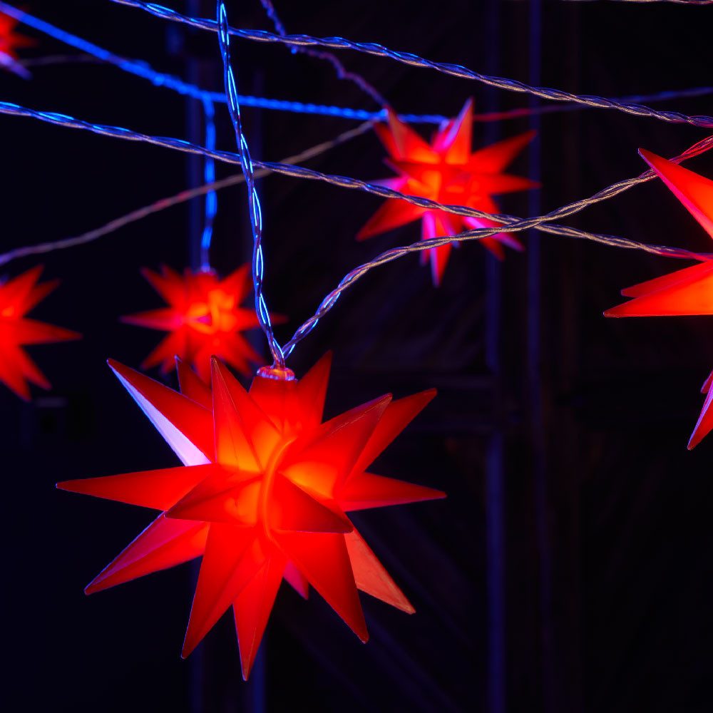 Gartenpirat LED-Lichterkette mit Sternen warmweiße LED Weihnachtsbeleuchtung für innen und außen, Timer-und Schalter-Funktion: Schalter mit 3 Funktionen(ON/OFF/TIMER)