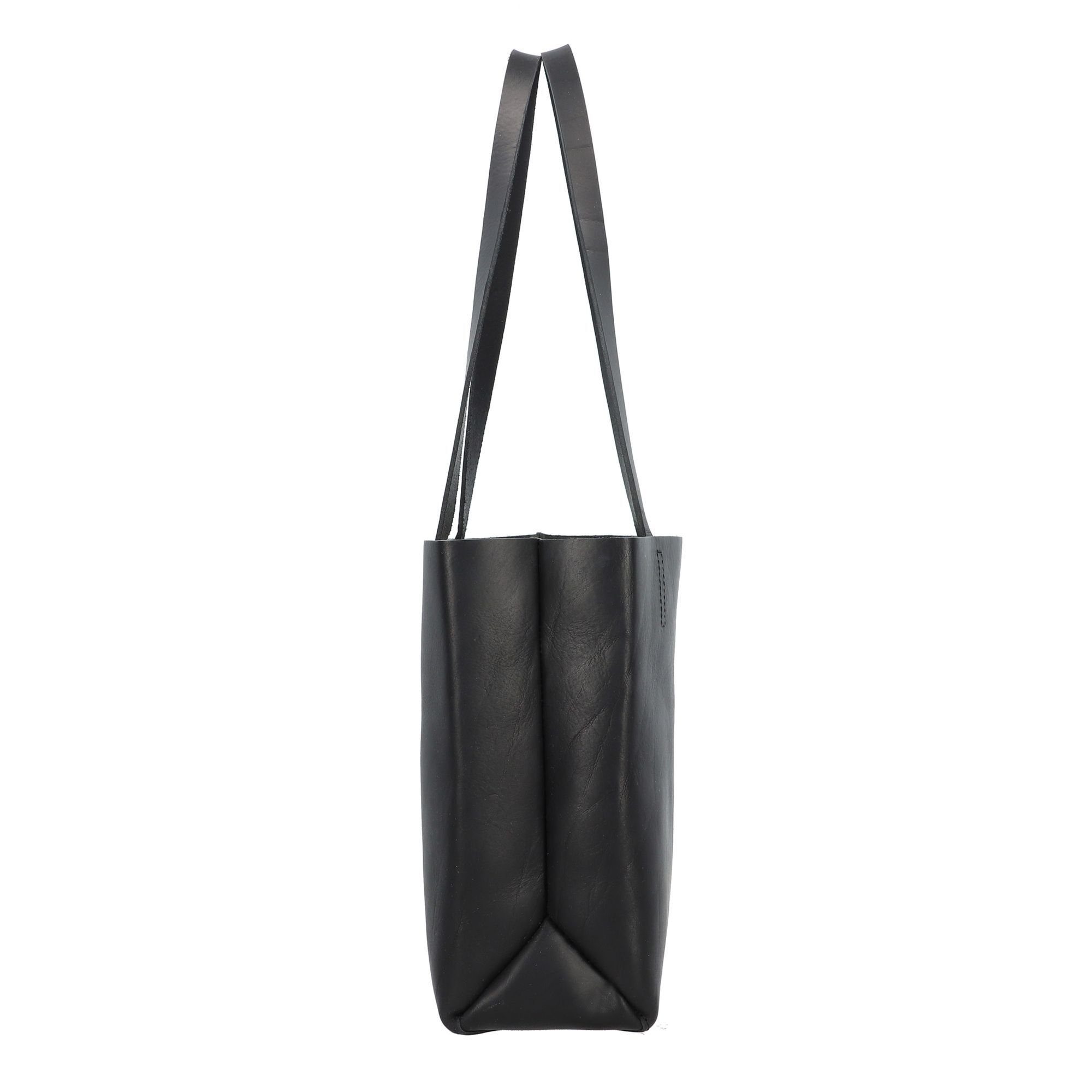 schwarz Leder Harold's Paperbag, Schultertasche