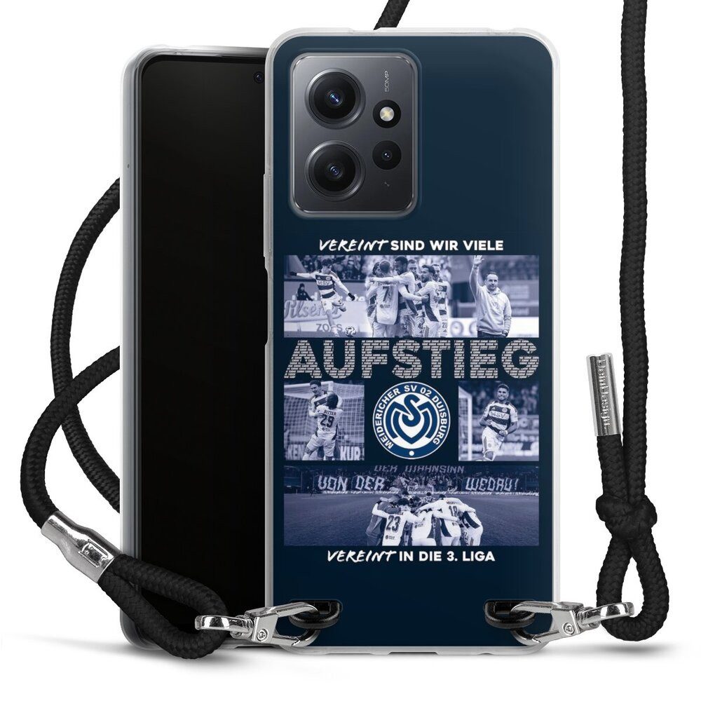 DeinDesign Handyhülle MSV Duisburg Aufstieg Offizielles Lizenzprodukt, Xiaomi Redmi Note 12 4G Handykette Hülle mit Band Case zum Umhängen