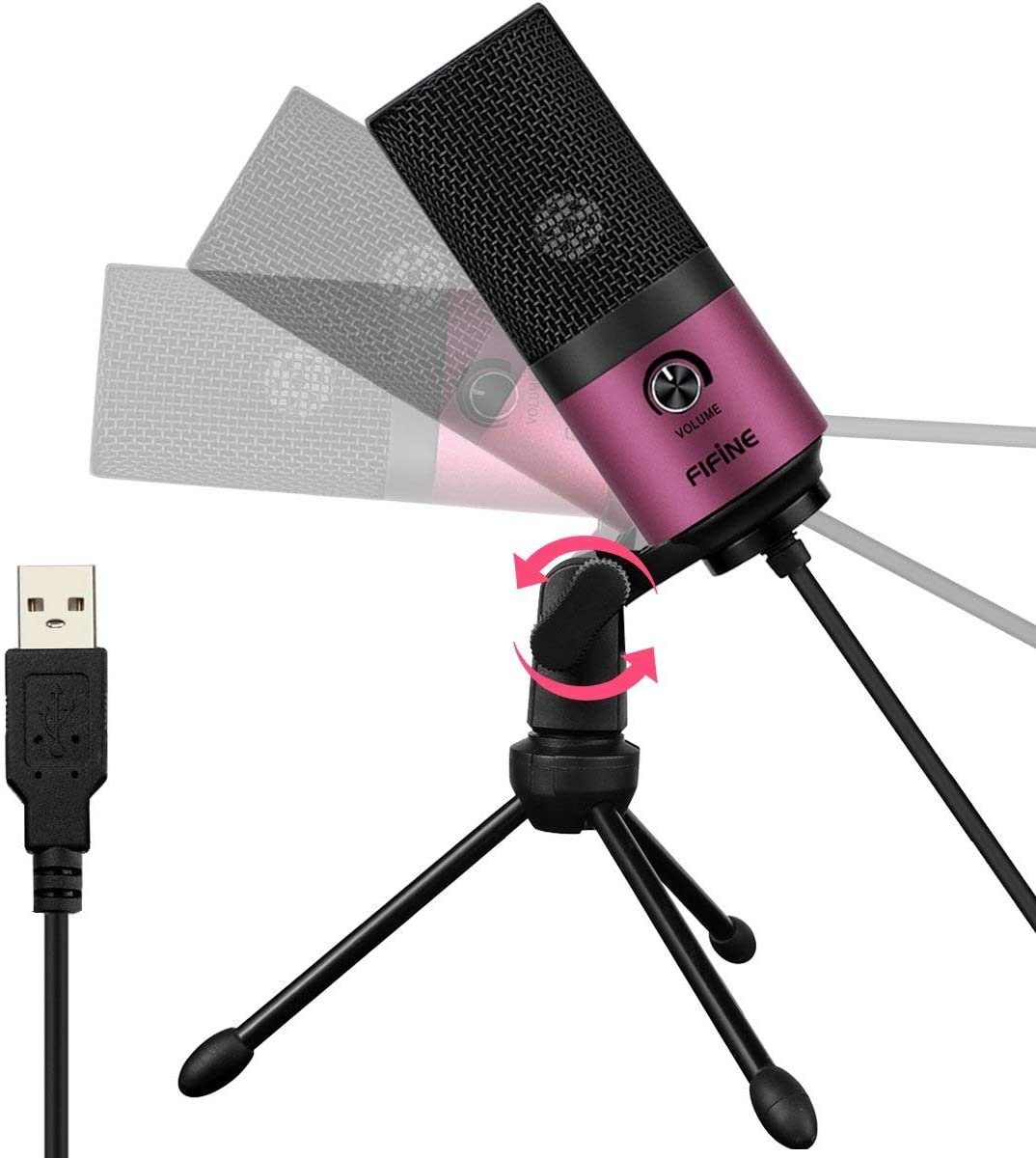 FIFINE Mikrofon USB Kondensator Mikrofon Streaming mit Ständer PC Mac