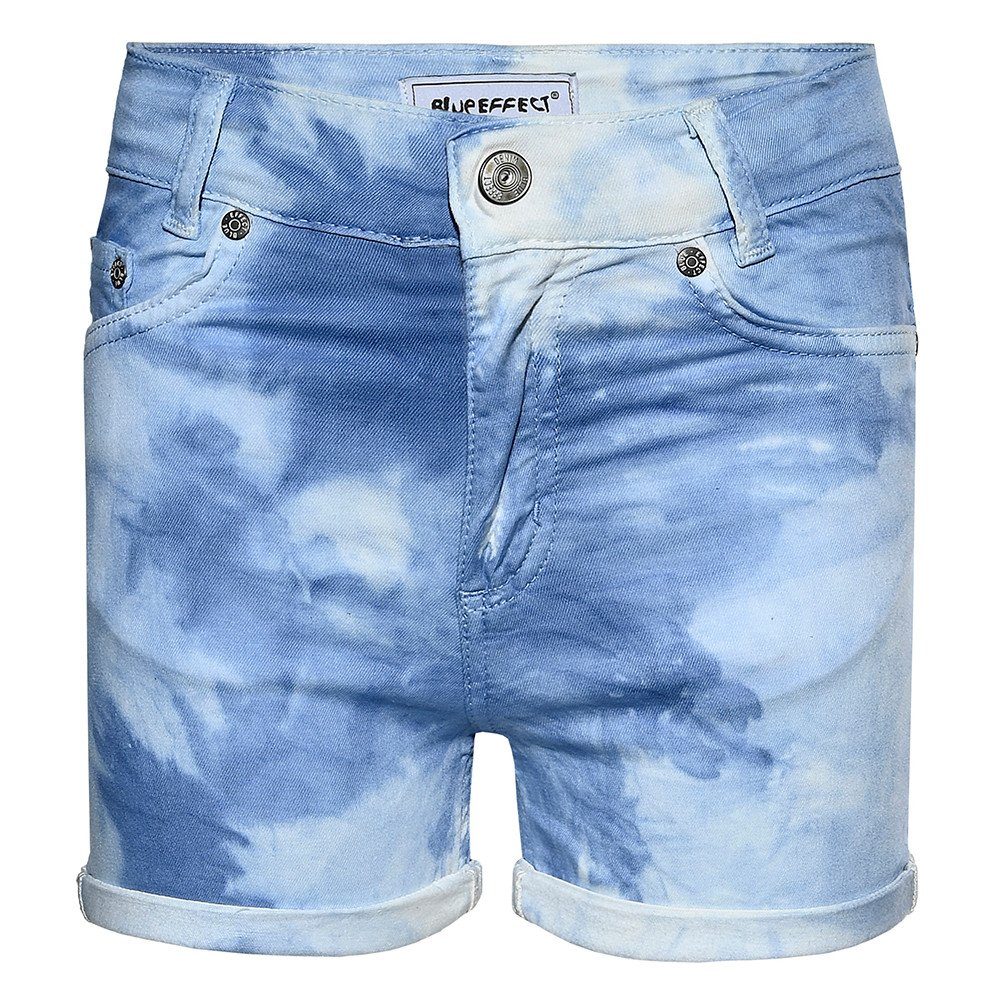 BLUE Jeansshorts Jeans-Shorts Batik-Optik EFFECT