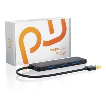 Primewire USB-Adapter, 4-Port Ultra Slim USB 3.0 Hub, bis zu 5Gbit/s, Hot-Plug, bus-powered