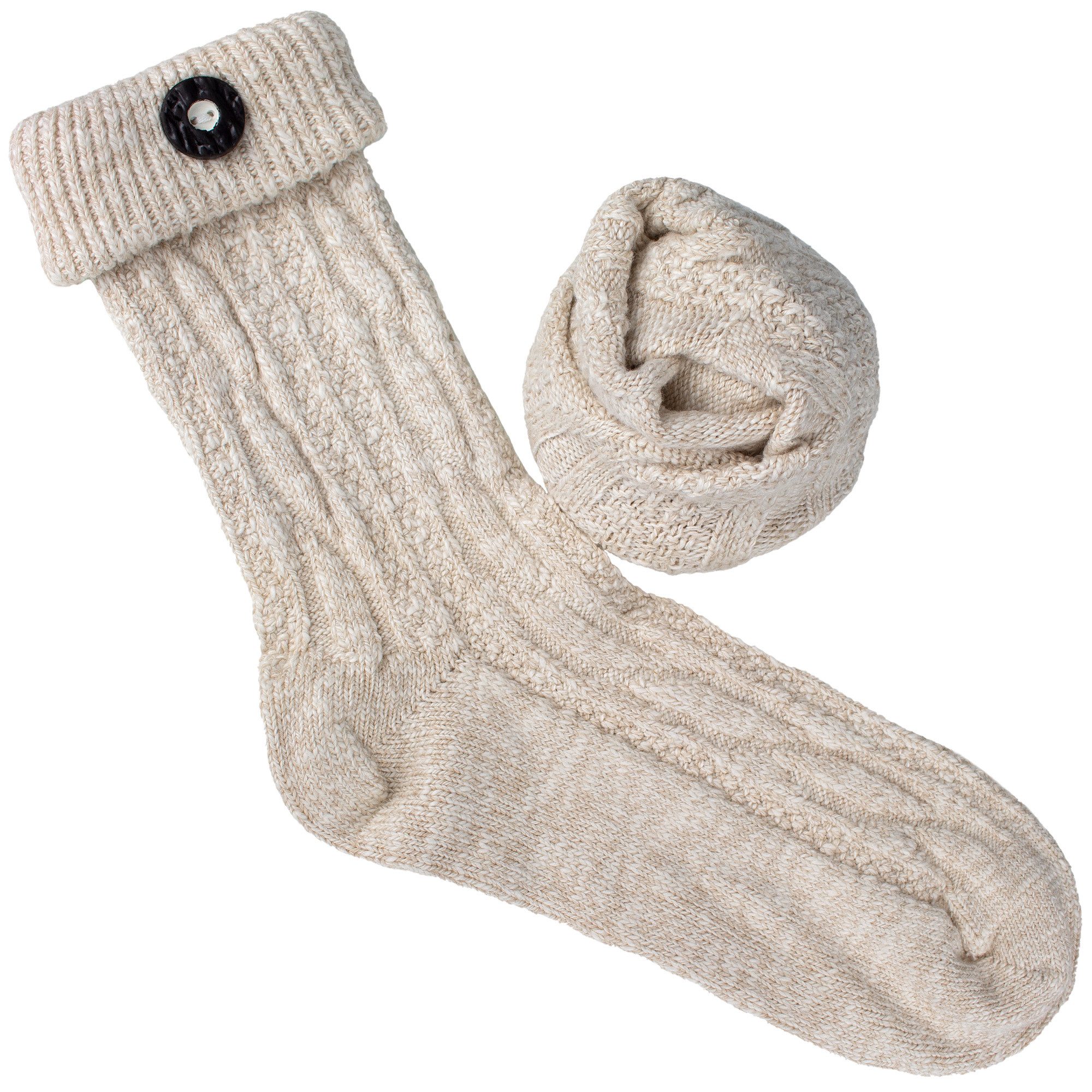 Black Snake Trachtensocken Trachtensocken Damen Herren mit Knopf und Umschlagbund (1-Paar, 1 Paar Trachtensocken mit Zierknopf und Umschlagbund) Trachtensocken mit Zierknopf und traditionellem Zopfmuster