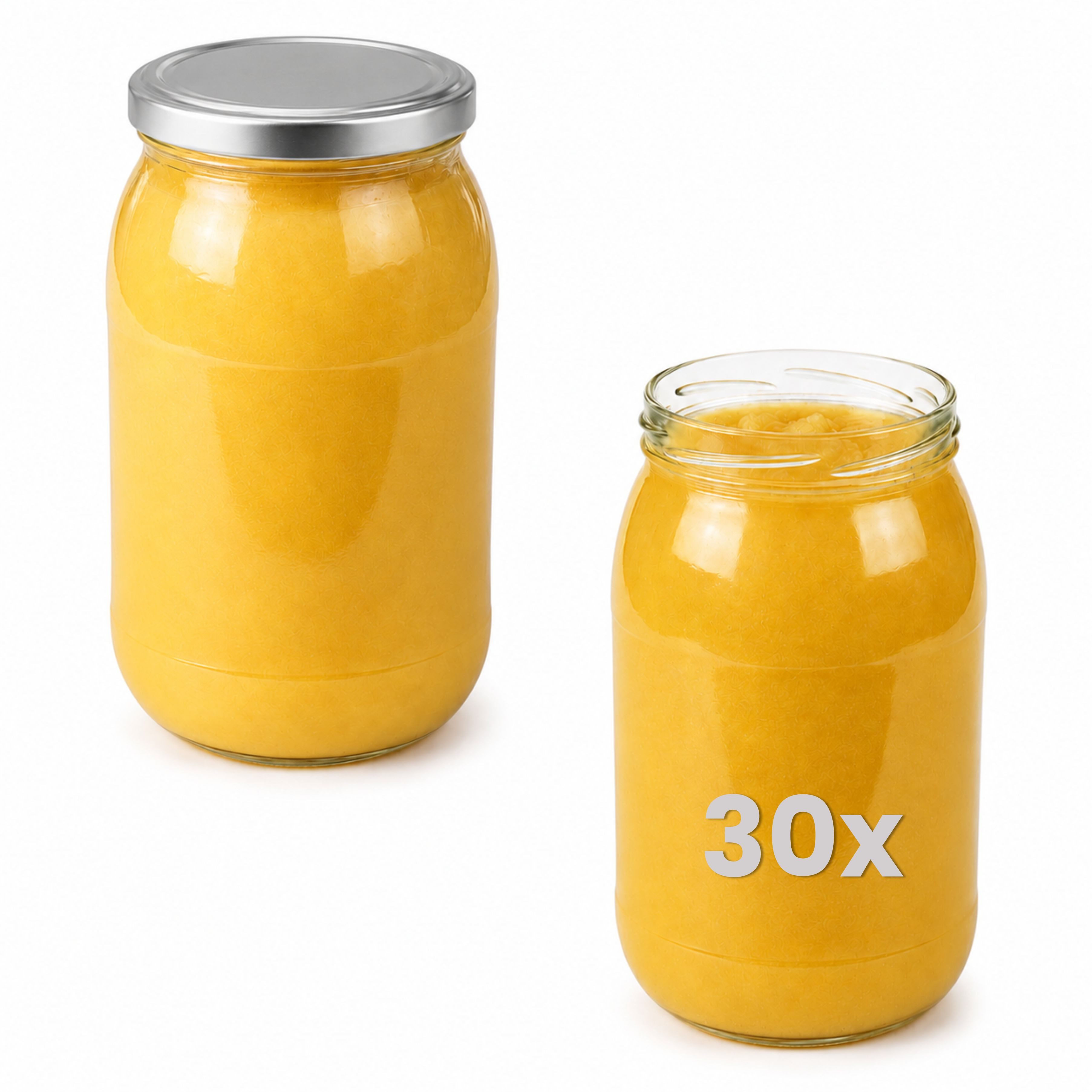 mikken Einmachglas 900 ml große Einmachgläser Einkochgläser Schraubgläser Vorratsgläser, (Set, 30-tlg., Spar-Set), luftdicht schließend, zum pasteurisieren geeignet