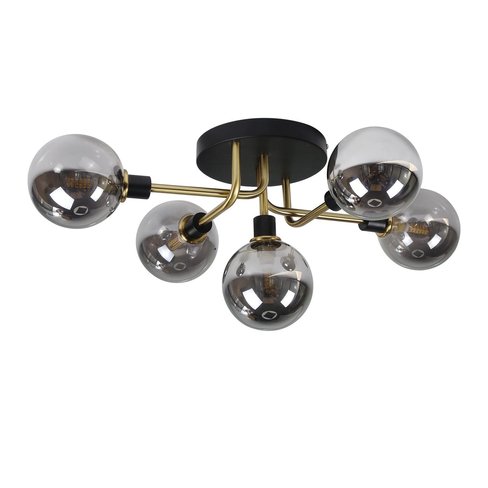 Nettlife LED Deckenleuchte Wohnzimmer Rauchgraues/Gold 5 günstig online kaufen