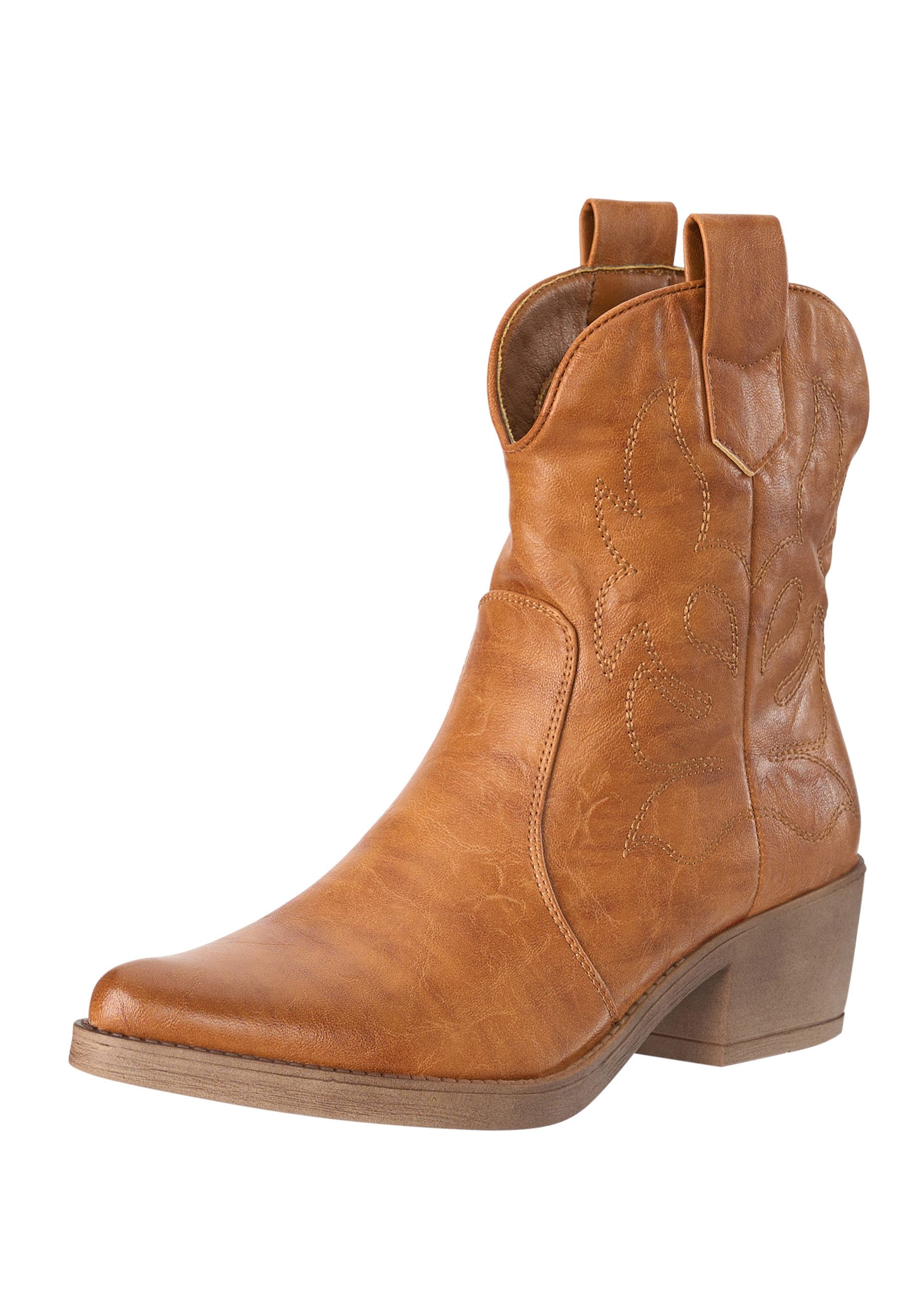 Damen Cowboy Boots Western Stiefeletten Elegant mit Stickerei Stiefelette