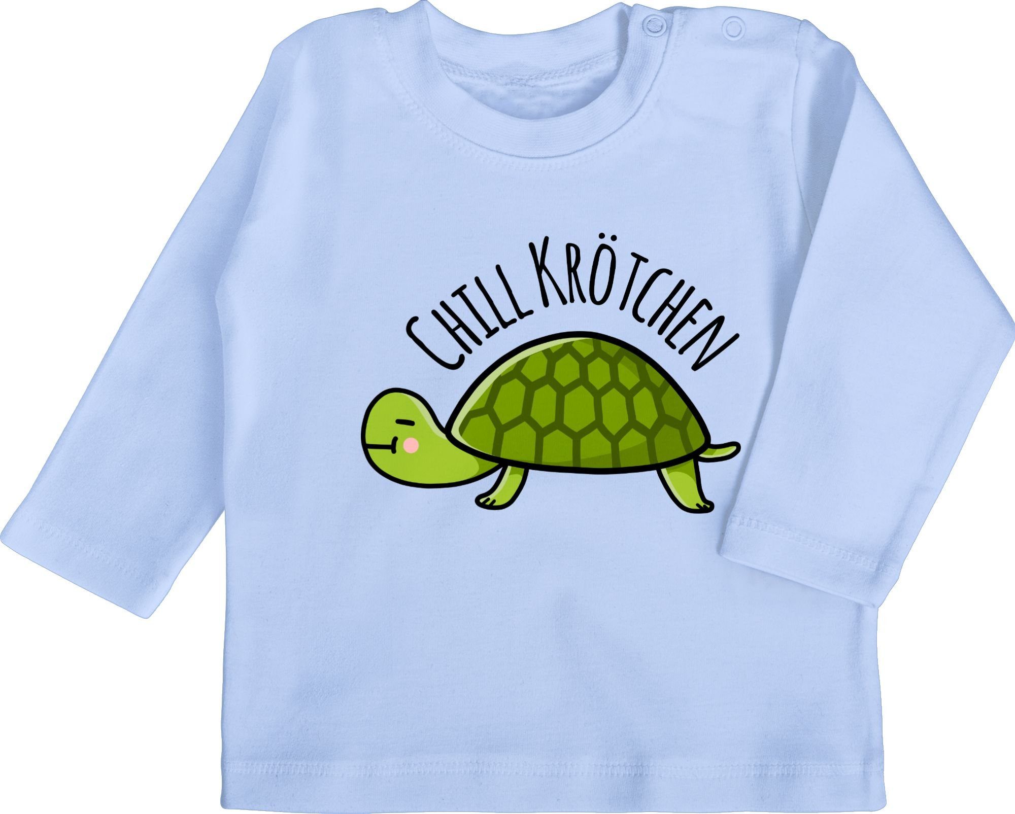 Shirtracer T-Shirt Chill Animal 1 Print Schildkröte Baby Tiermotiv Babyblau Krötchen