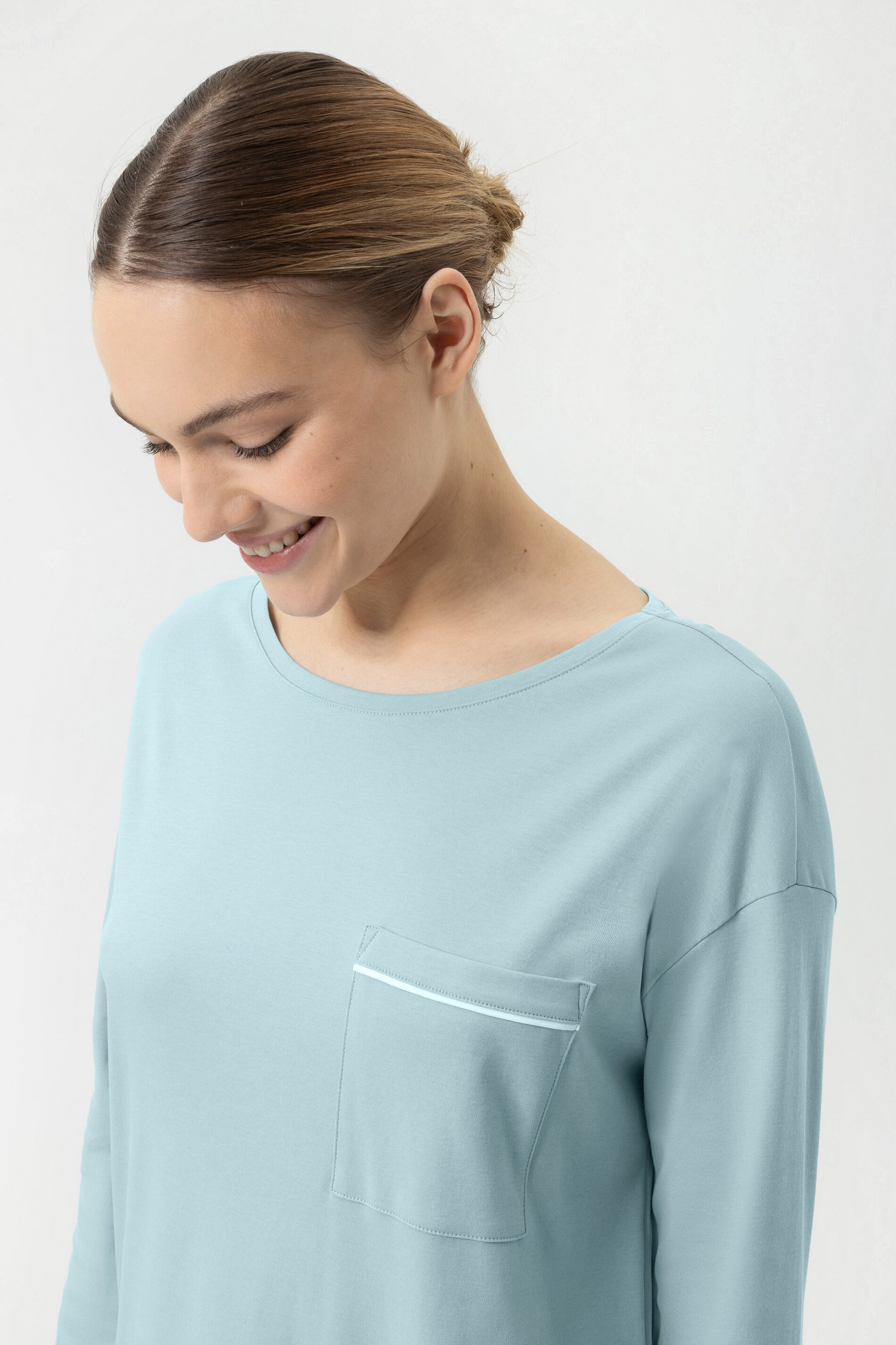 Mey Nachthemd Mey Damen Nachthemd langarm Serie Classy Nights (1-tlg) Klassischer Stil, 100% Bio-Baumwolle, Interlock Jersey