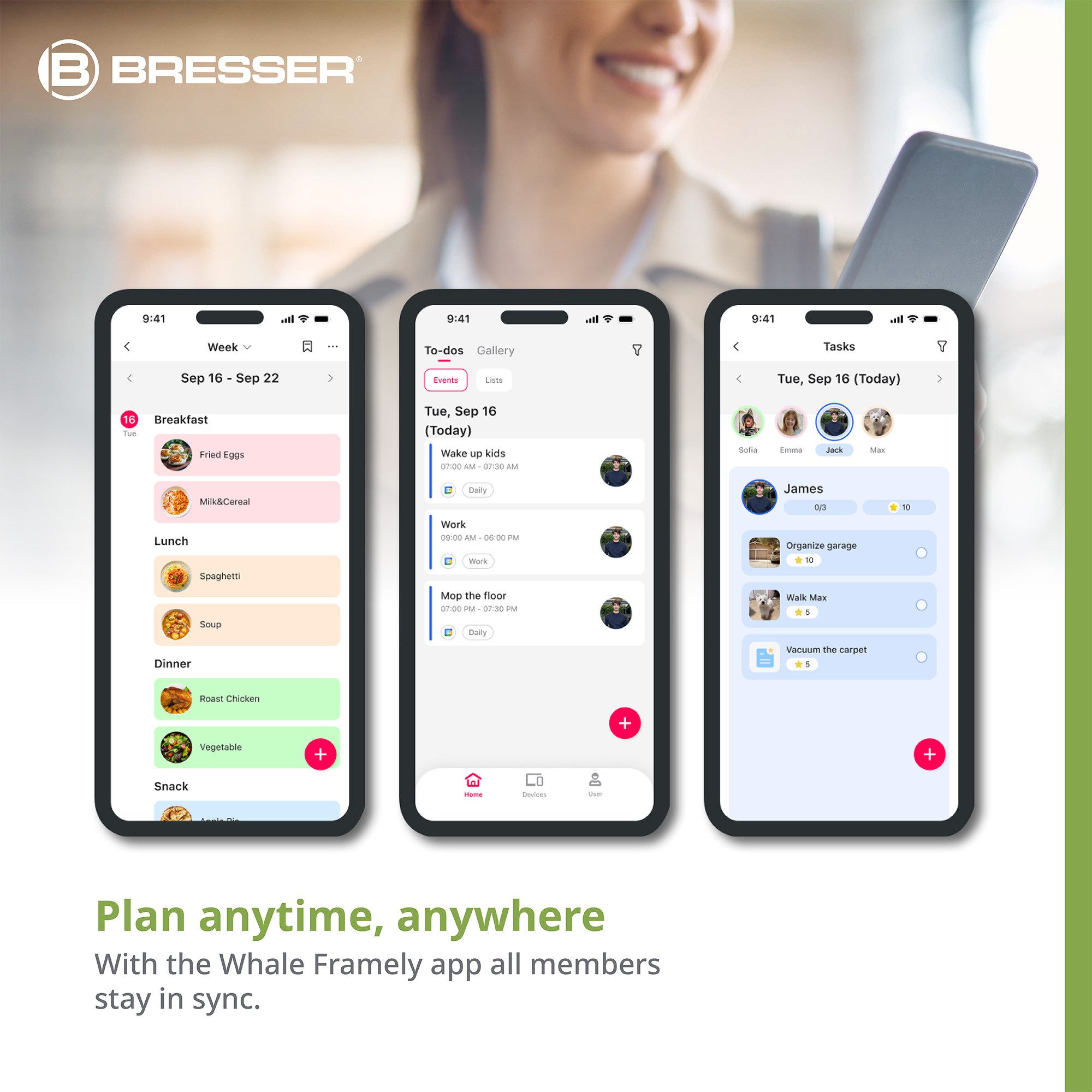 BRESSER BRESSER Digitaler Kalender MeteoPix Touch 10.1 Digitaler Bilderrahmen – Bild 3 von 5