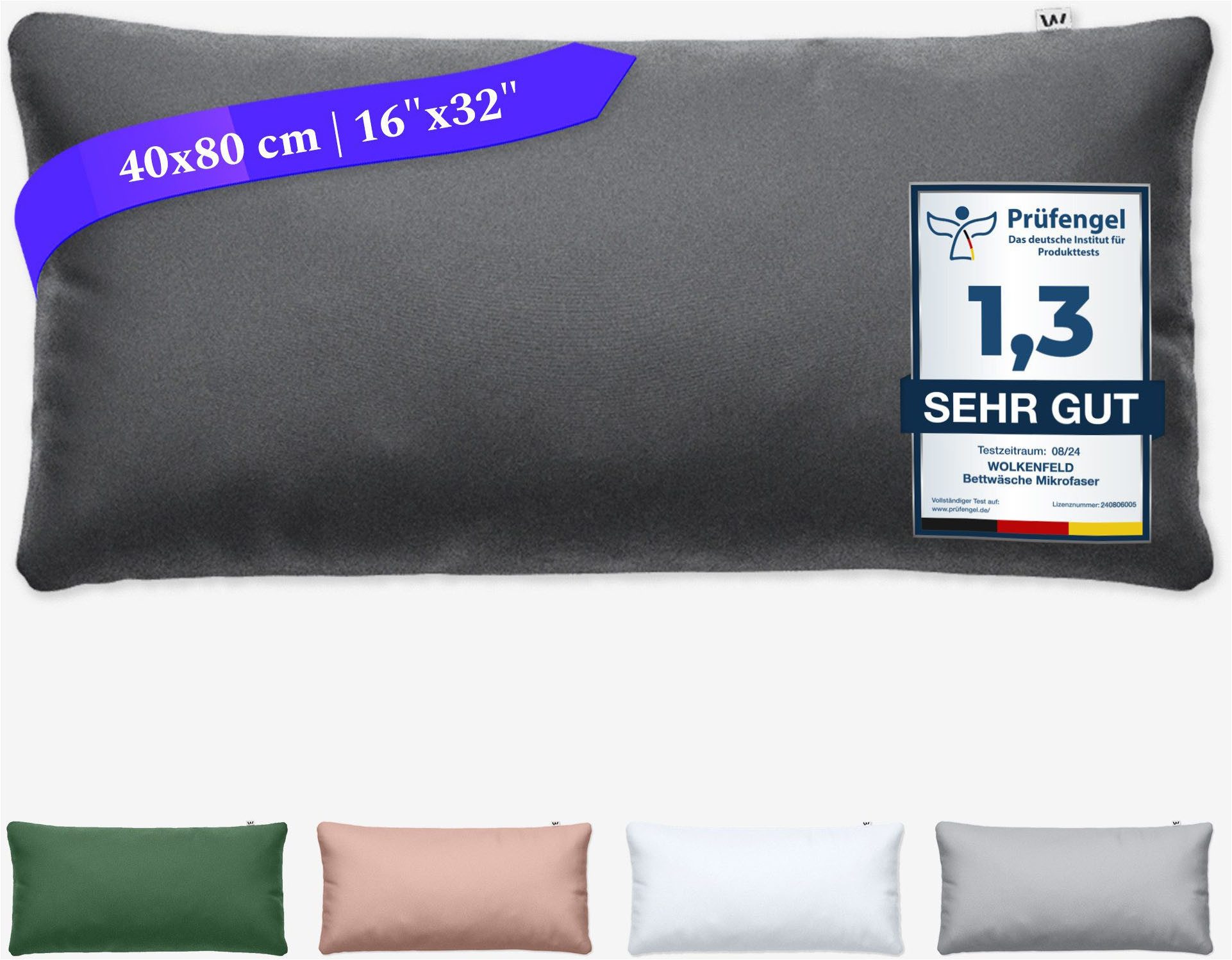 Wolkenfeld Kissenbezug Mikrofaser Kissenbezug - Allergiker Kopfkissenbezug - unfassbar weich, (1 Stück), Größe 80x80, 40x80 und 70x90 cm; versteckter Reißverschluss