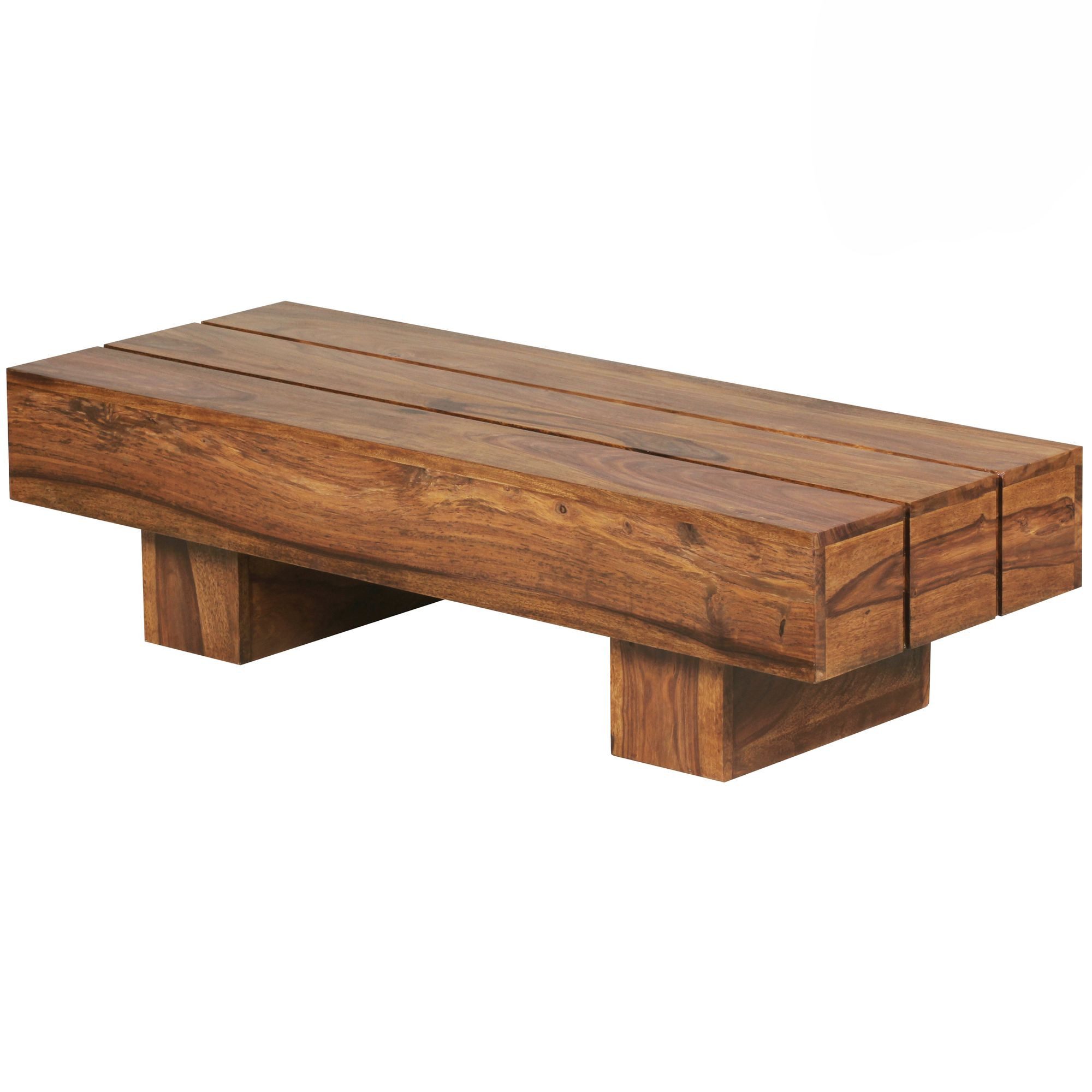 KADIMA DESIGN Couchtisch Couchtisch Massiv-Holz 120cm breit Design Wohnzimmer-Tisch, dunkel-braun Landhaus-Stil Beistelltisch