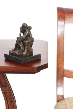 Aubaho Skulptur Bronzeskulptur der Kuss nach Rodin Liebespaar Bronze Skulptur 14cm Rep