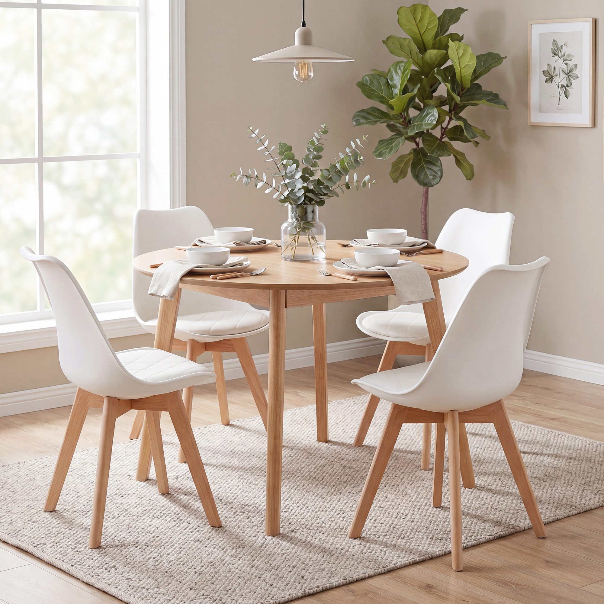 VASAGLE Esszimmerstuhl aus PU-Leder und Buchenholz, für Esszimmer und Büro, Gepolsterte Küchenstühle, 2er Set, 46,5 x 57 x 79 cm – Bild 4 von 5