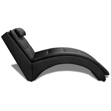 vidaXL Chaiselongue Chaiselongue mit Kissen Schwarz Kunstleder, 1 Teile