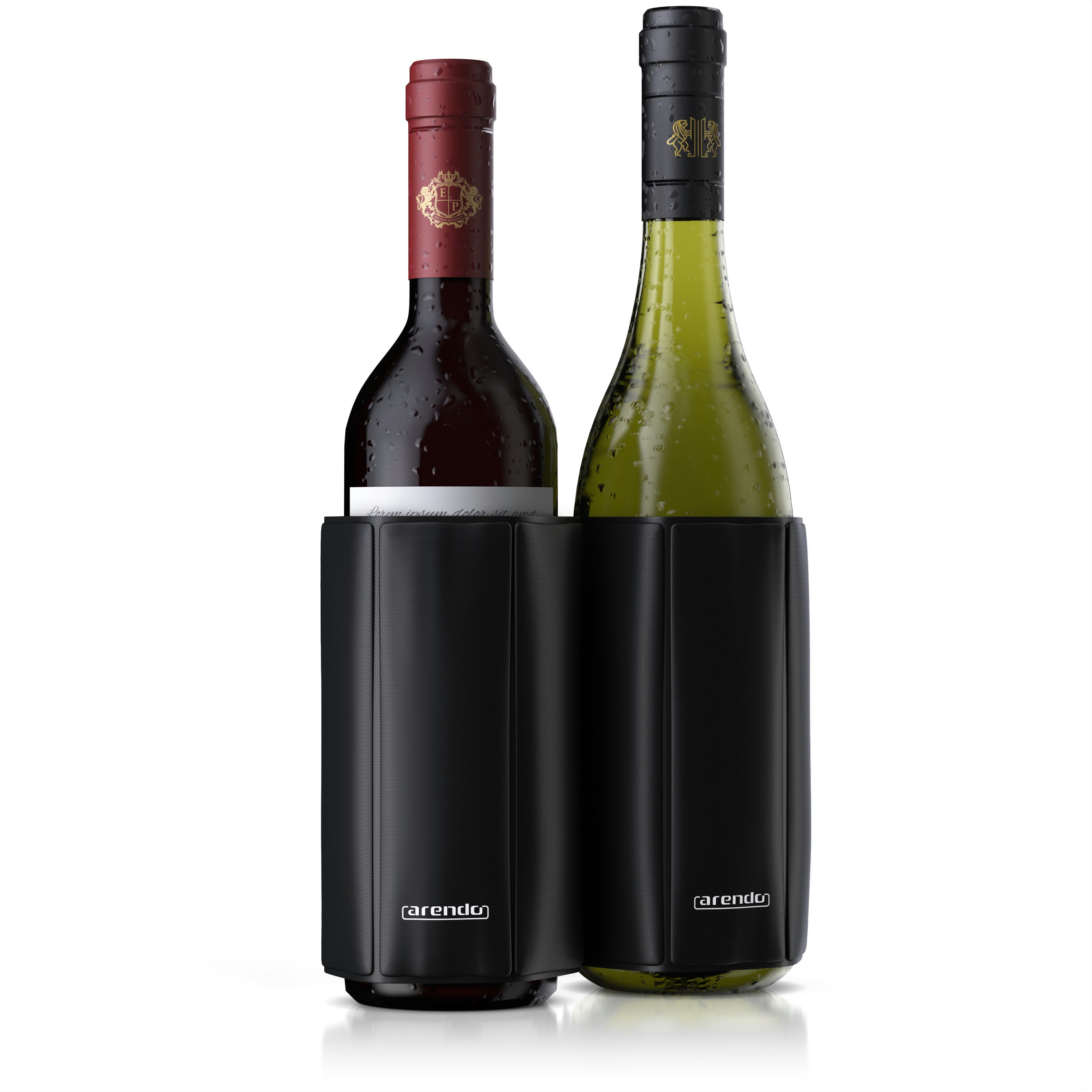 Arendo Wein- und Sektkühler Flaschenkühler Manschette, - flexibel von 7,5 bis 10 cm Flaschen Ø, ideal für unterwegs, hält bis zu 2 Stunden kühl, wasserabweisend