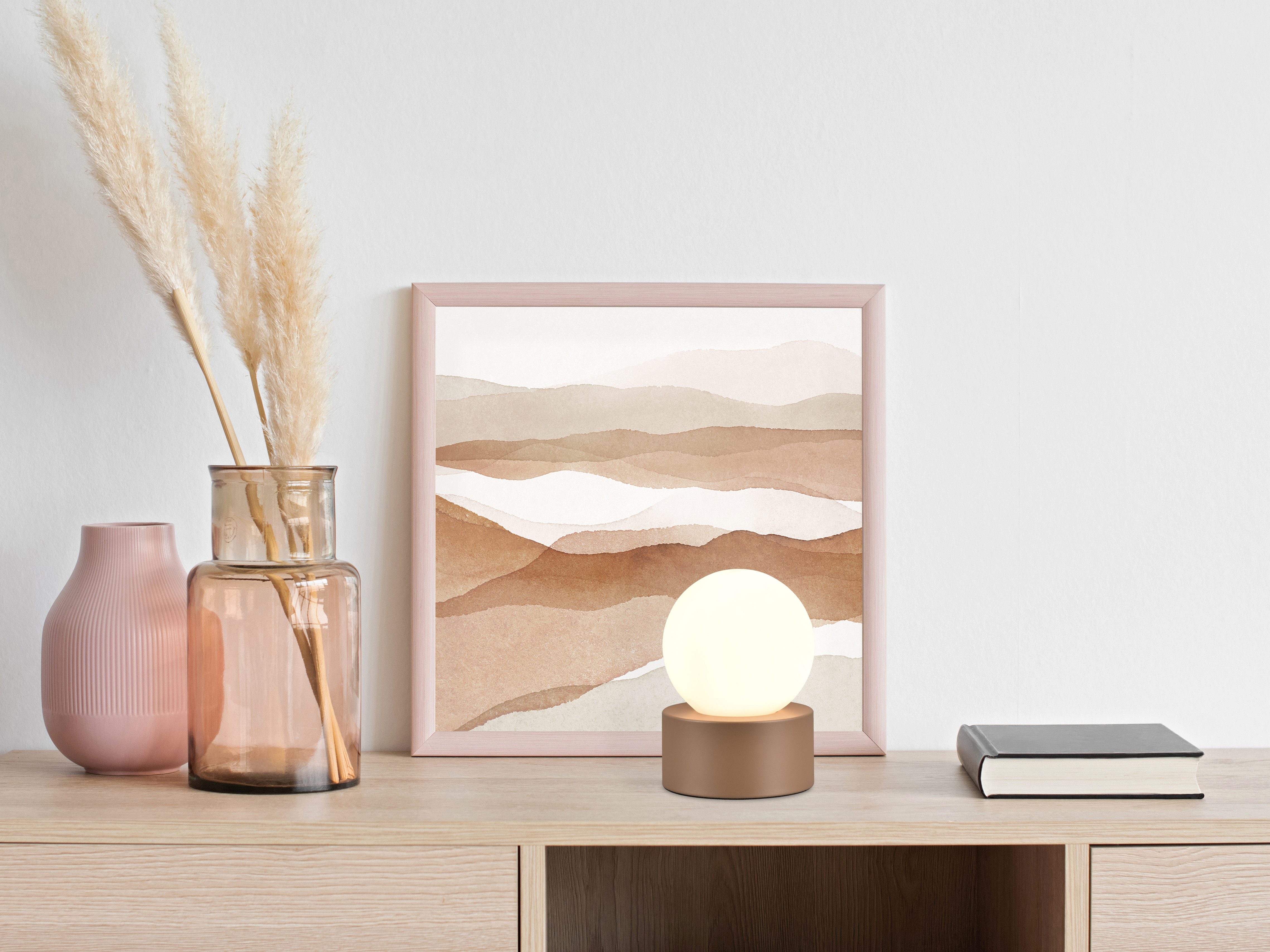 Reality Leuchten Schreibtischlampe COUNTESS, Tischleuchte Glas Kugel exkl 1 günstig online kaufen