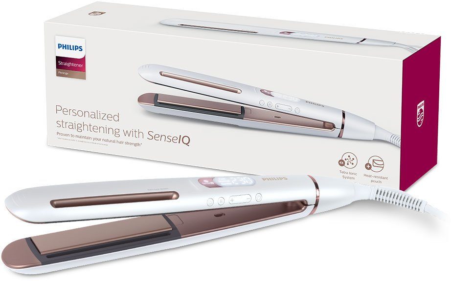 Philips Выпрямитель для волос Prestige BHS830/00 Keramik-Beschichtung, mit SenseIQ Technologie, Tetra Ionic System und 3 Styling-Modi
