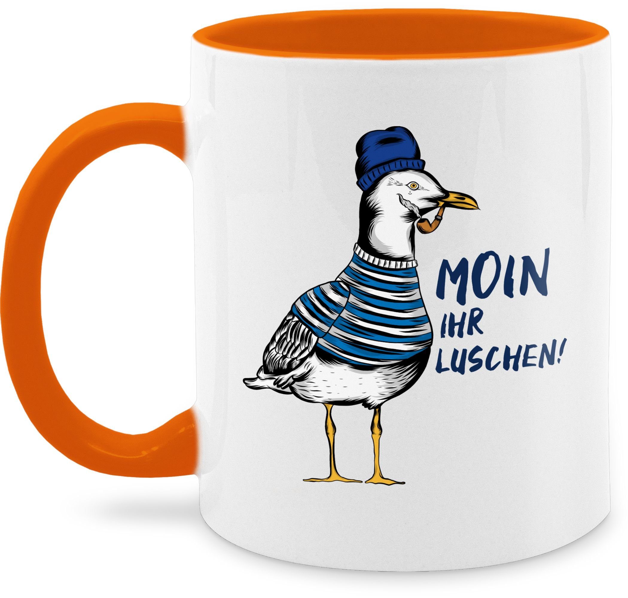 Shirtracer Baumwolltasche 'Moin – Möwen' | Weiße Jutebeutel Mit Norddeutschem Spruch, 42x38 Cm, 100% Baumwolle