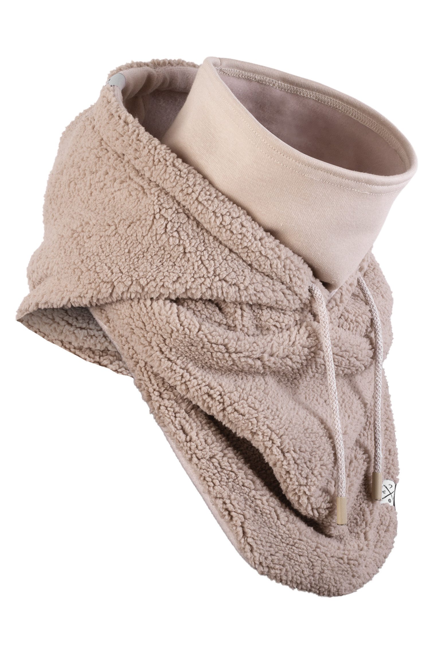 Manufaktur13 Schal Teddy Hooded Loop - Kapuzenschal, Schal, Loopschal, mit Kordeln