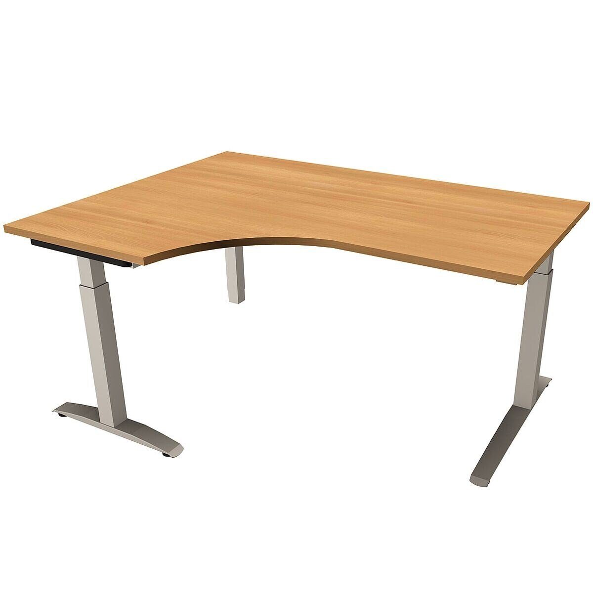 FMBUEROMOEBEL Eckschreibtisch Oldenburg, Schreibtisch 90° Winkel links, B 160 cm, Höhe 65-85 cm, 4-Fuß