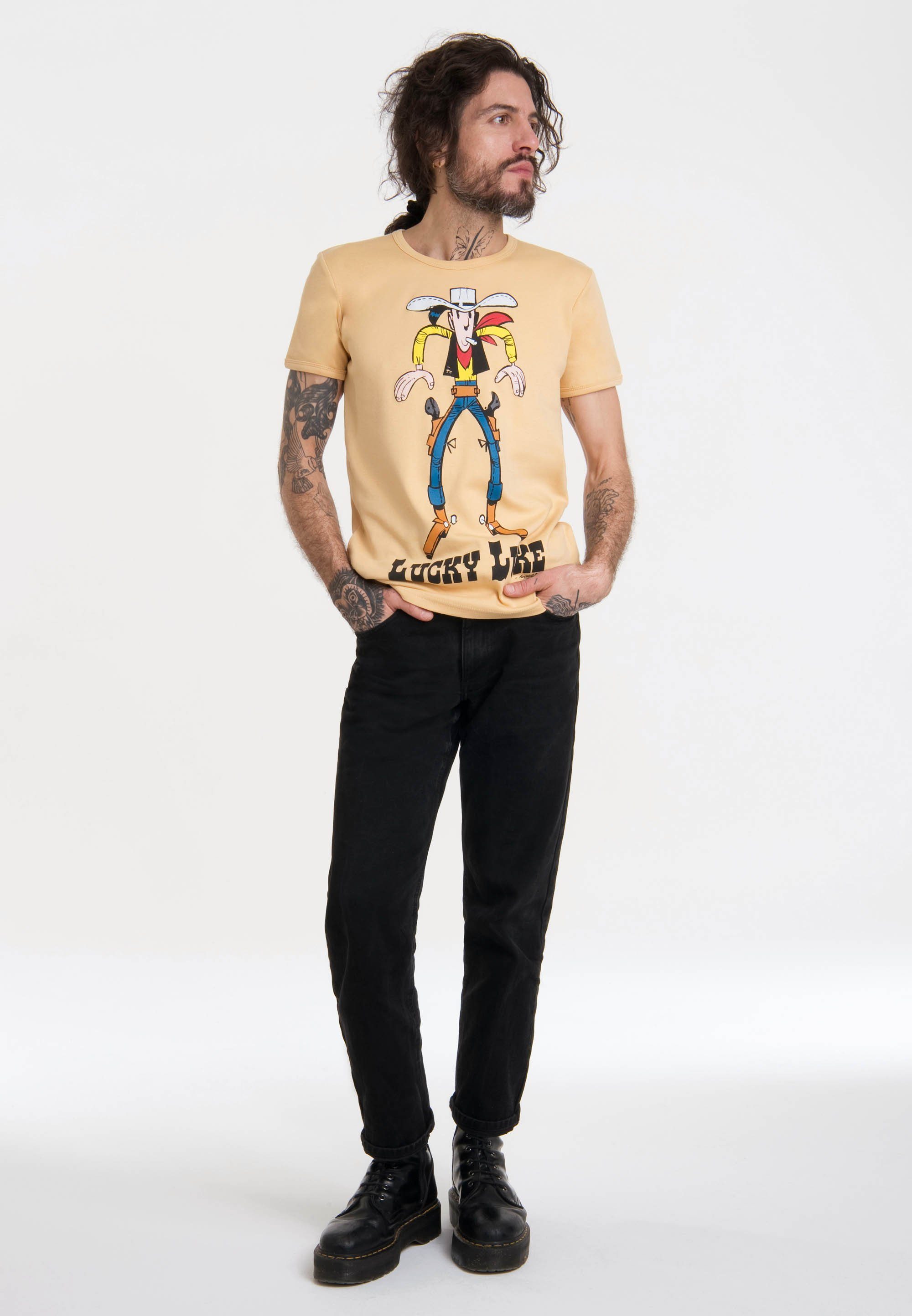 LOGOSHIRT T-Shirt Lucky Luke mit coolem Western-Print – Bild 2 von 4