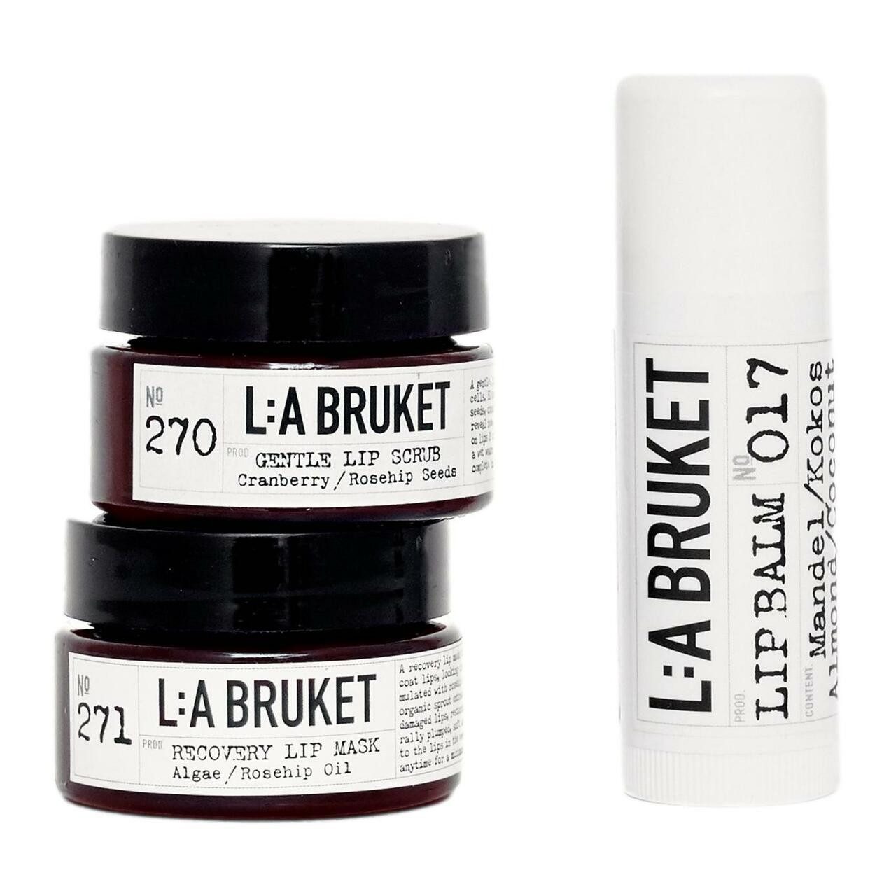 L:A BRUKET Бальзам для губ 272 Lip Restore Kit = Lip Scrub + Lip Balm + Mask