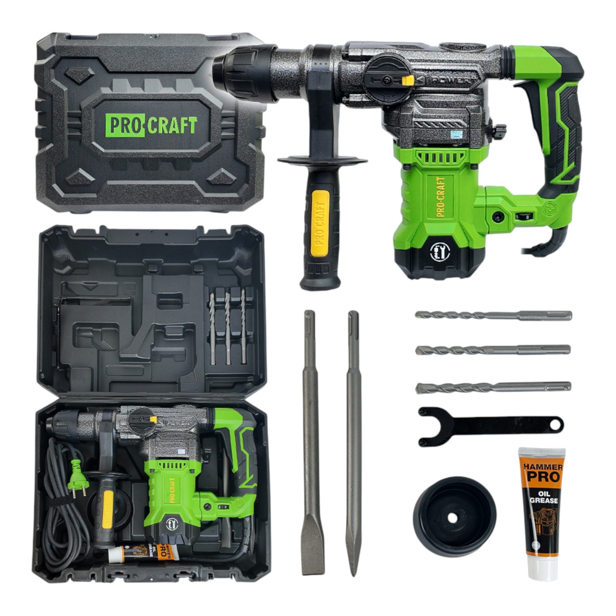 PRO CRAFT Kombihammer Procraft BH1800 Kombihammer 1500 Watt 5,5 Joule SDS-Plus