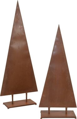 HOFMANN LIVING AND MORE Dekobaum Weihnachtsbaum, Weihnachtsdeko aussen, aus Metall, mit rostiger Oberfläche