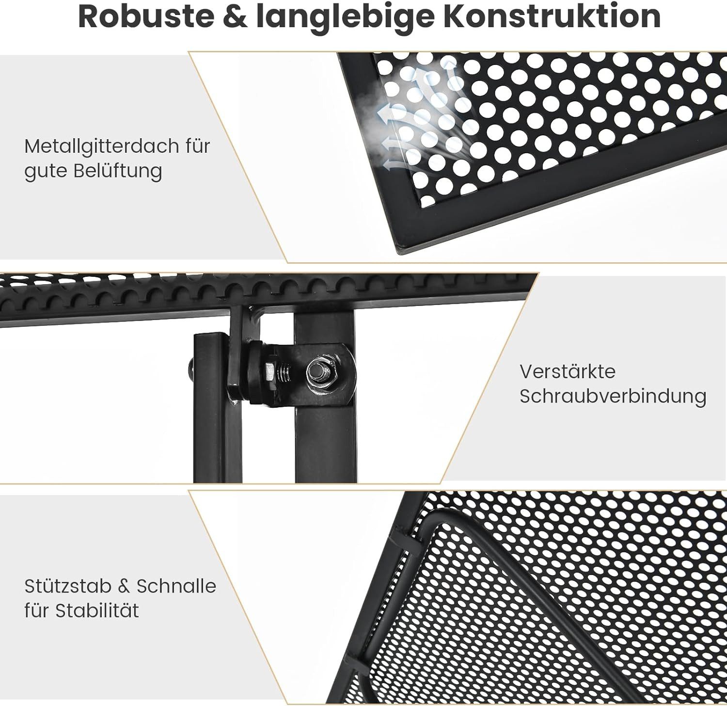 KOMFOTTEU Balkonhängetisch Hängetisch Klappbar, bis 20 kg Belastbar – Bild 4 von 5