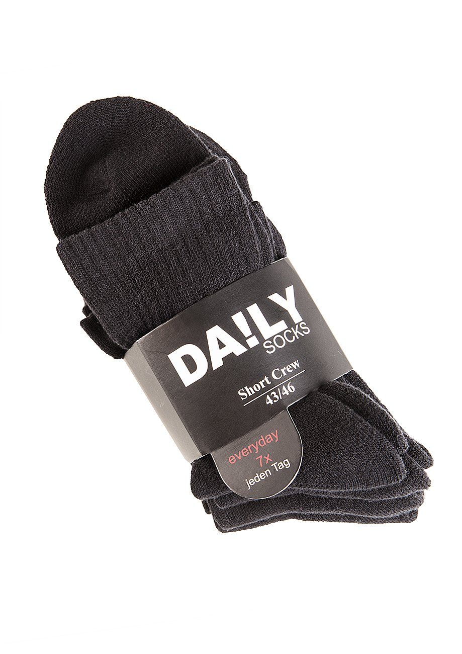 Dailysoxx Langsocken Unisex Short Crew Socken Everyday mit Frotteesohle 7er Pack (7-Paar) Unisex Short Crew Socken Everyday mit Frotteesohle 7er Pack – Bild 2 von 3