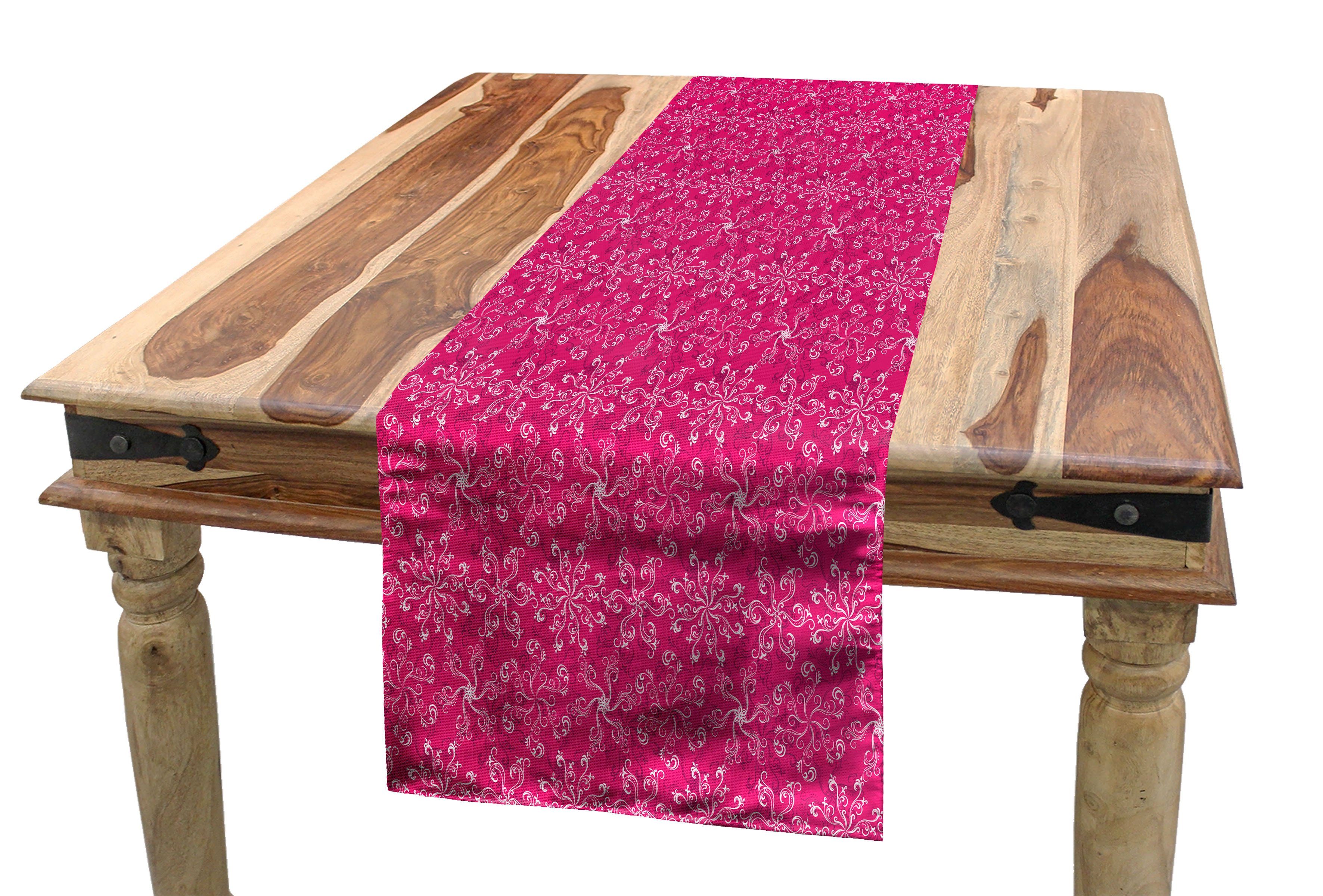 Abakuhaus Tischläufer Esszimmer Küche Rechteckiger Dekorativer Tischläufer, Hot Pink Frühling blühen Bloom