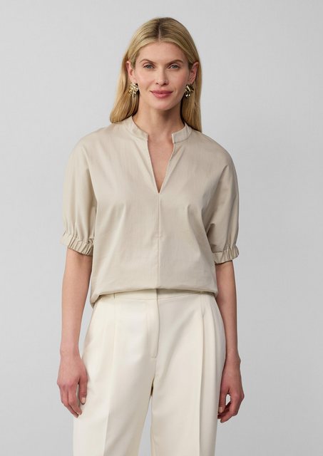 s.Oliver BLACK LABEL Kurzarmbluse Popeline-Bluse mit überschnittener Schult günstig online kaufen