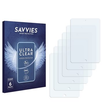 Savvies Schutzfolie für Apple iPad Mini 1 2012, Displayschutzfolie, 6 Stück, Folie klar