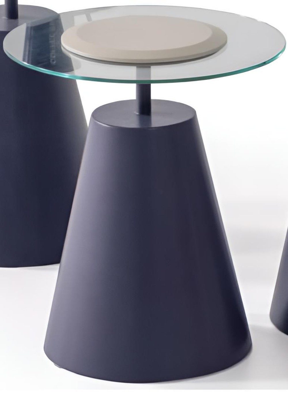 JVmoebel Beistelltisch Blauer Beistelltisch mit edler Glasplatte für Wohnzimmer, Made in Europa