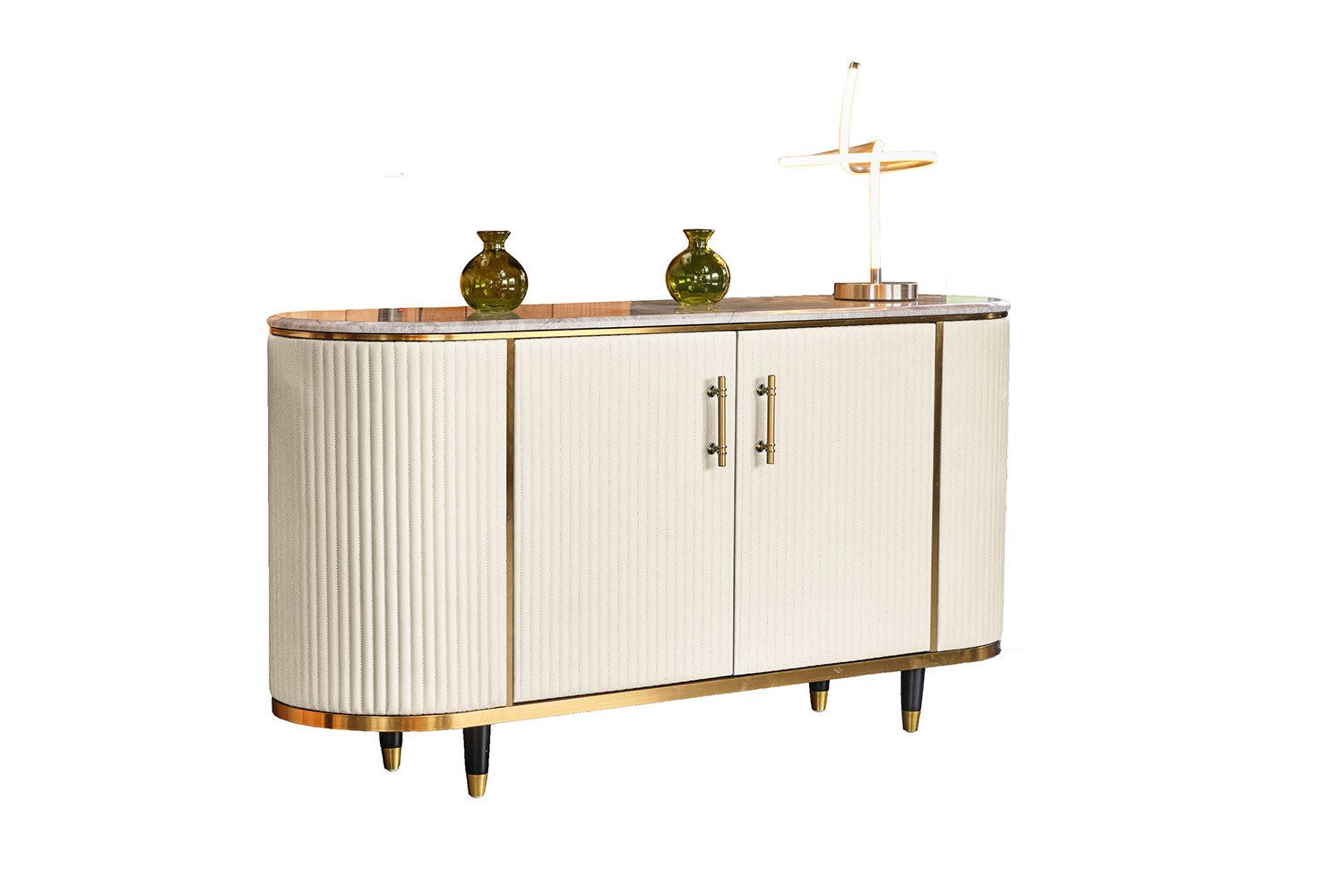 KAWOLA Sideboard MARIA, Marmorplatte Kunstleder verschiedene Farben